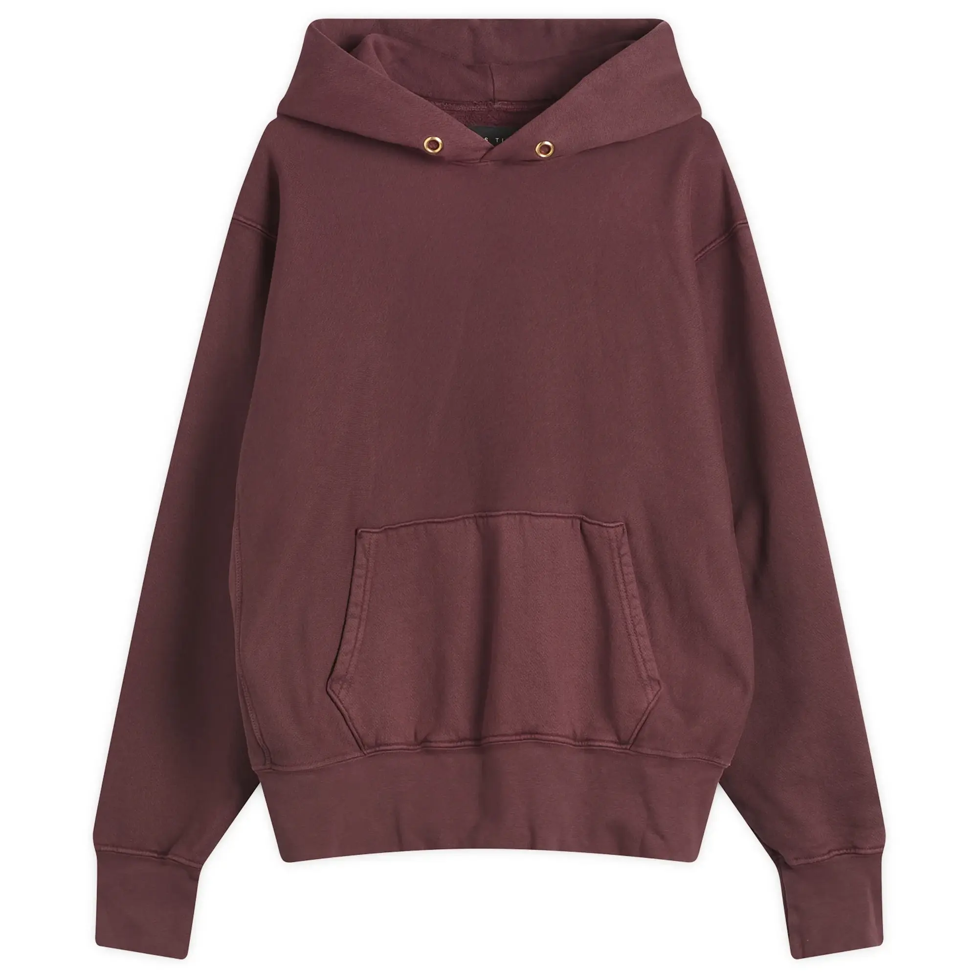 Les Tien Men's Heavyweight Hoodie Washed Red Mahogany