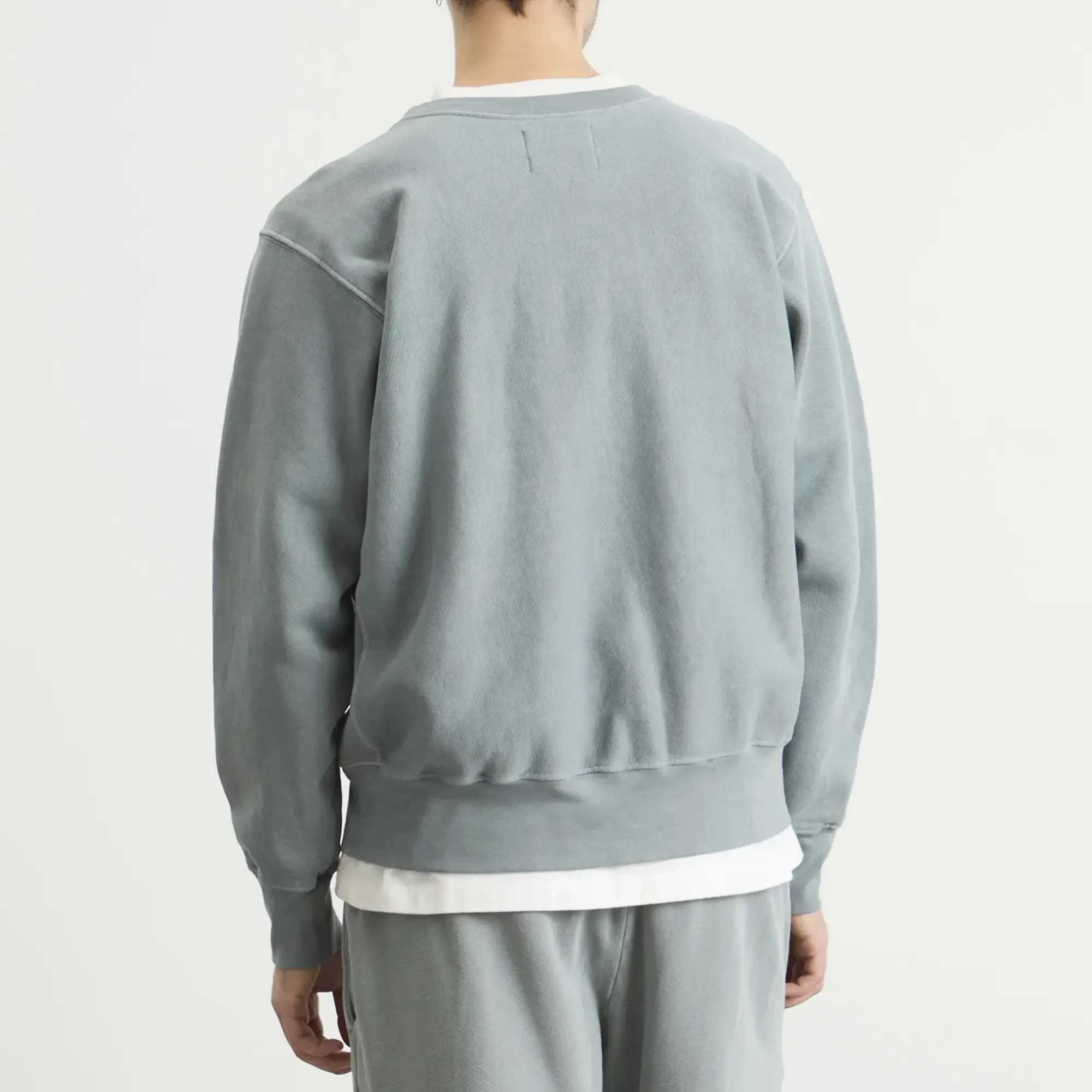 Les Tien Men's Heavyweight Crew Washed Slate Grey