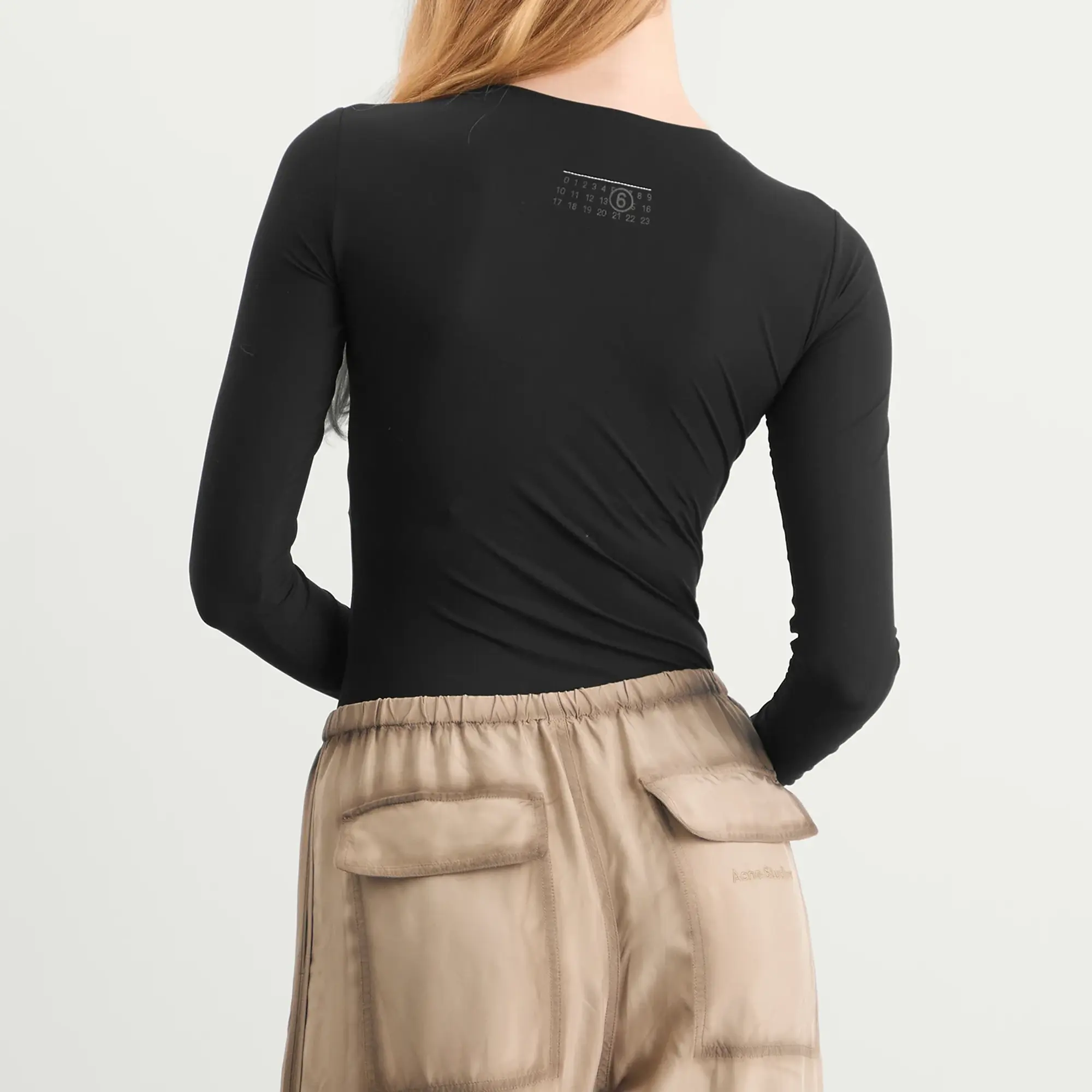 MM6 Maison Margiela Women's Long Sleeve Bodysuit Black