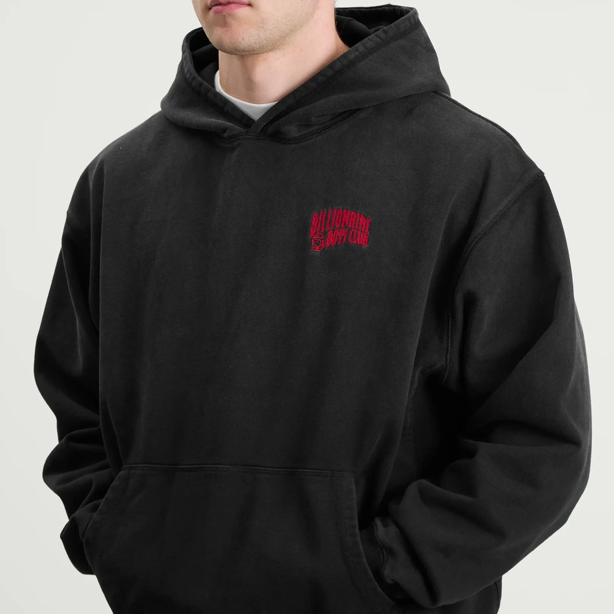 Billionaire Boys Club Men's Small Arch Logo Oversized Hoodie Washed Black