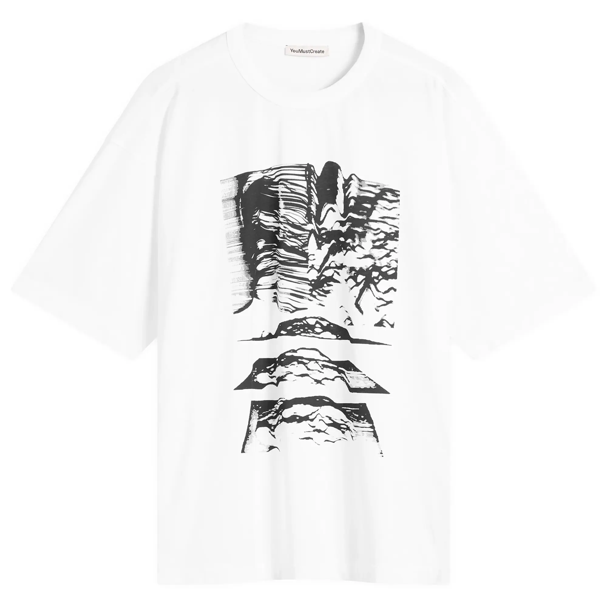 YMC Men's Triple T-Shirt Mountains White