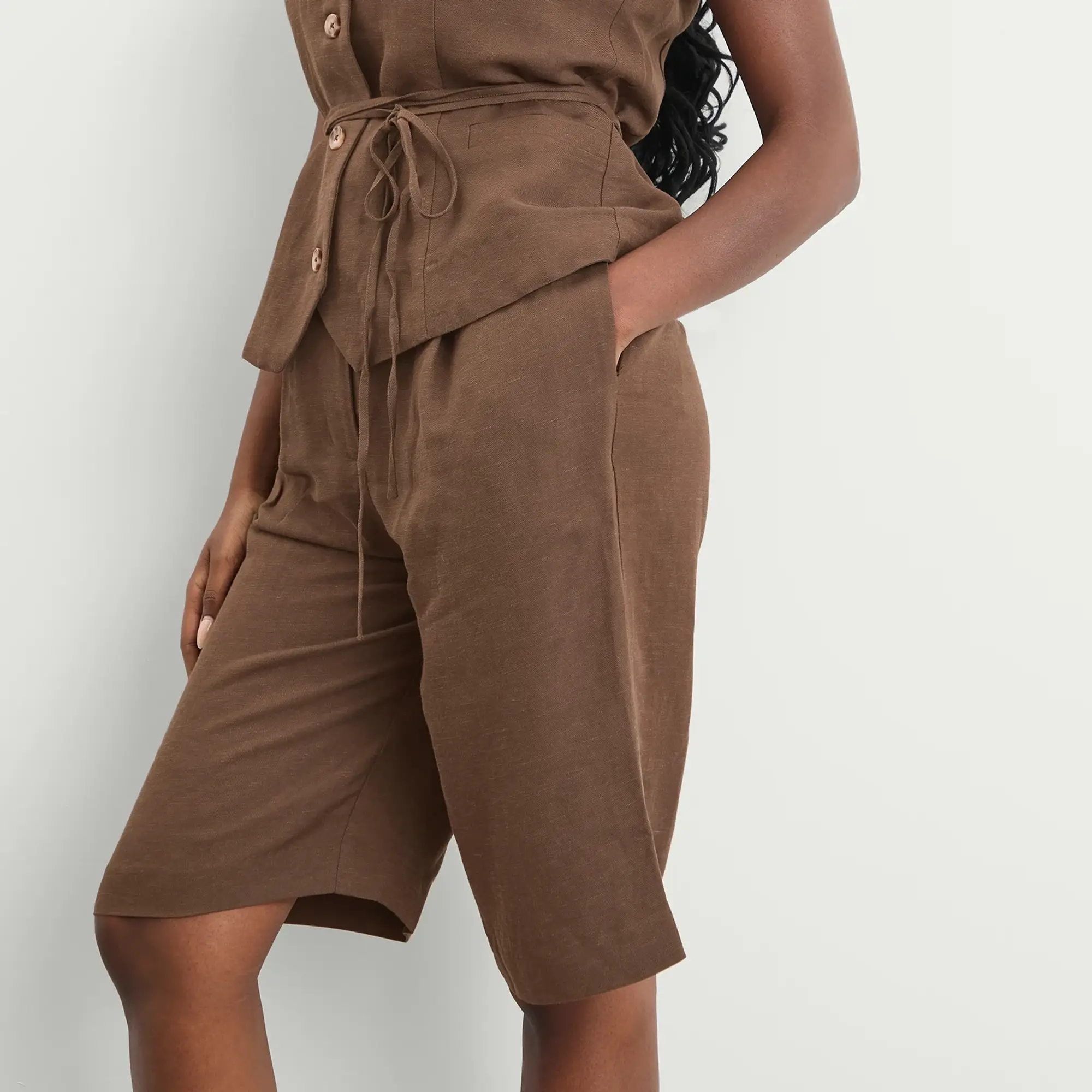 Faithfull The Brand Women's Astrid Long Shorts Forest