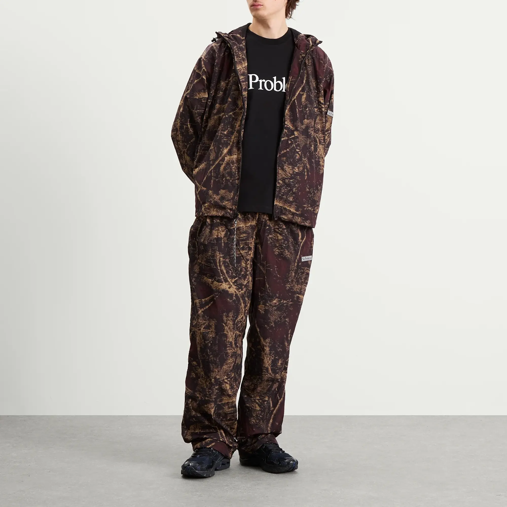 No Problemo Men's Forest Glitch Nylon Jacket Camo