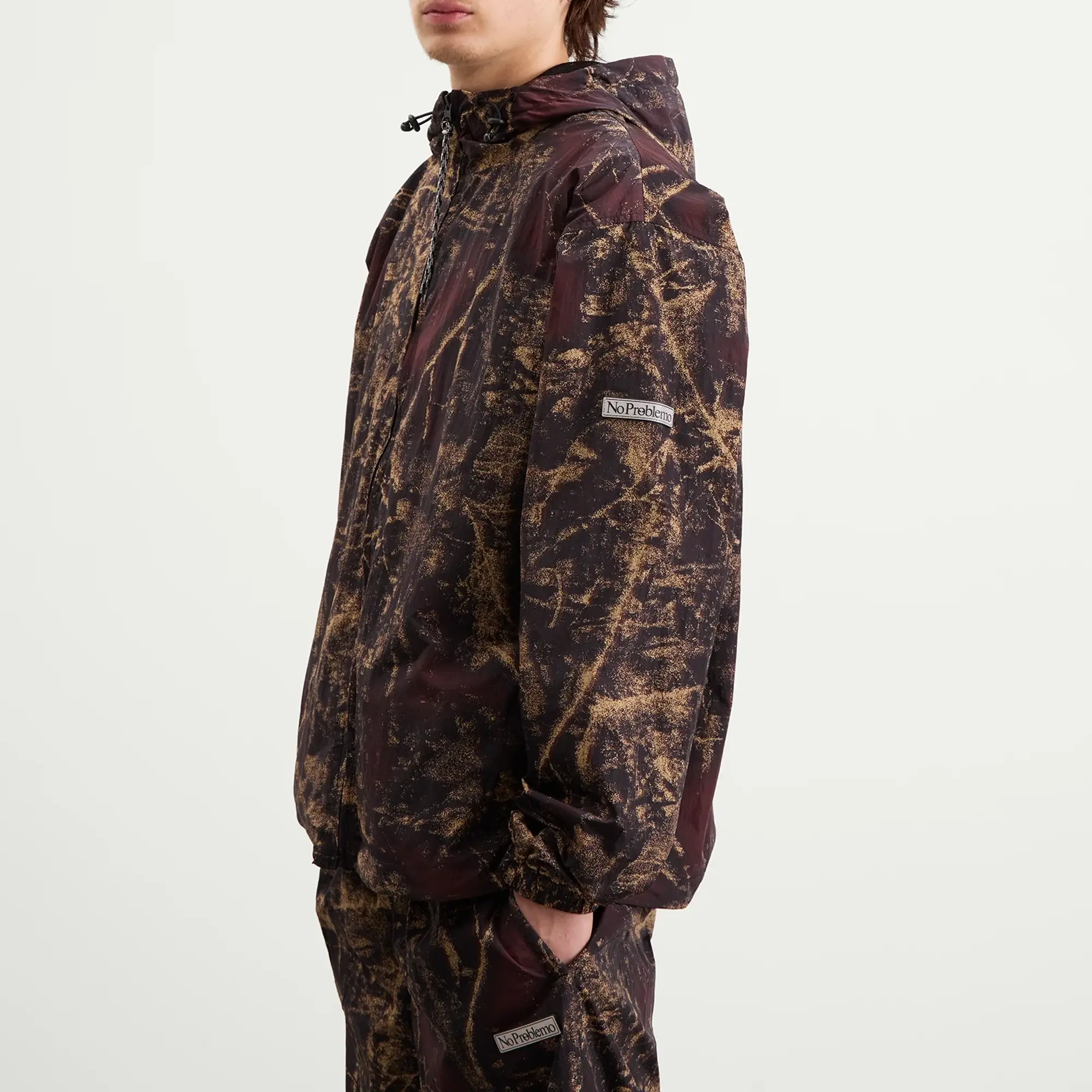 No Problemo Men's Forest Glitch Nylon Jacket Camo