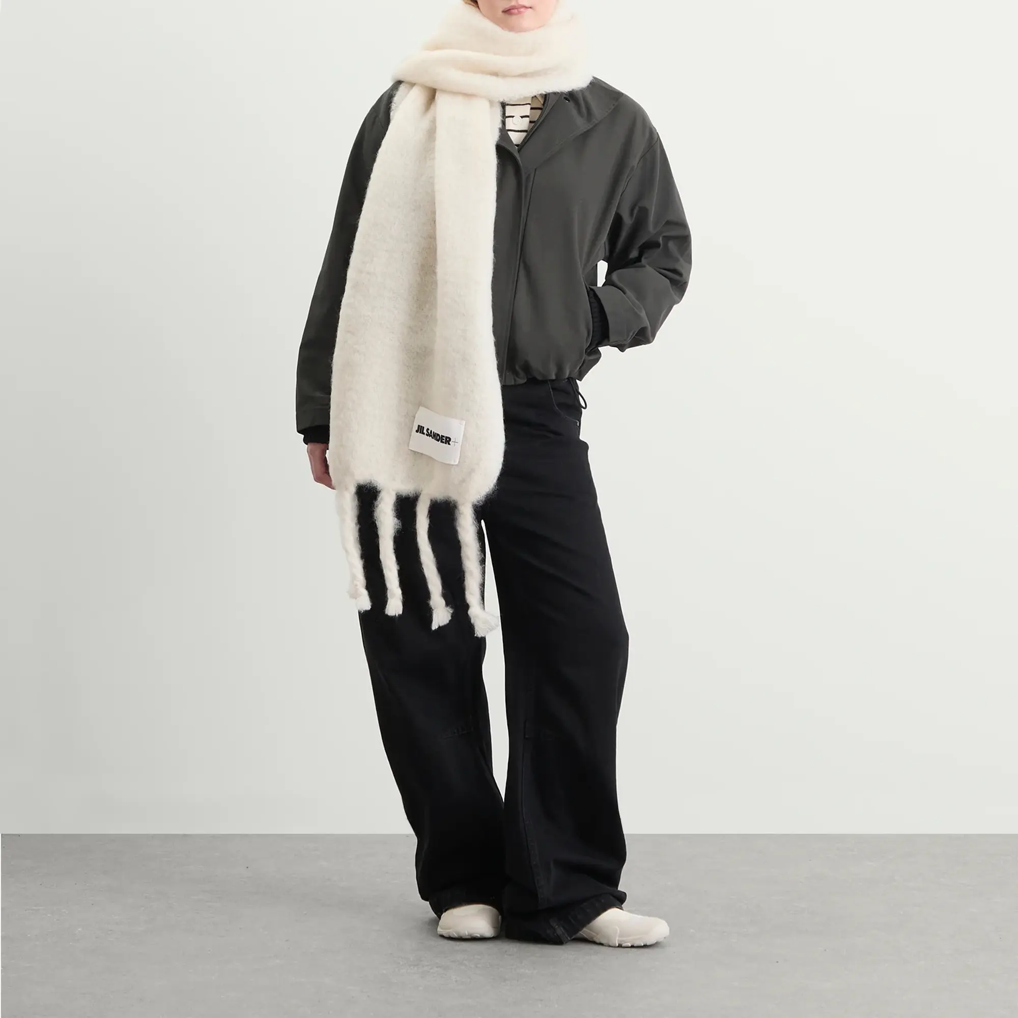Jil Sander+ Women's Plain Scarf White
