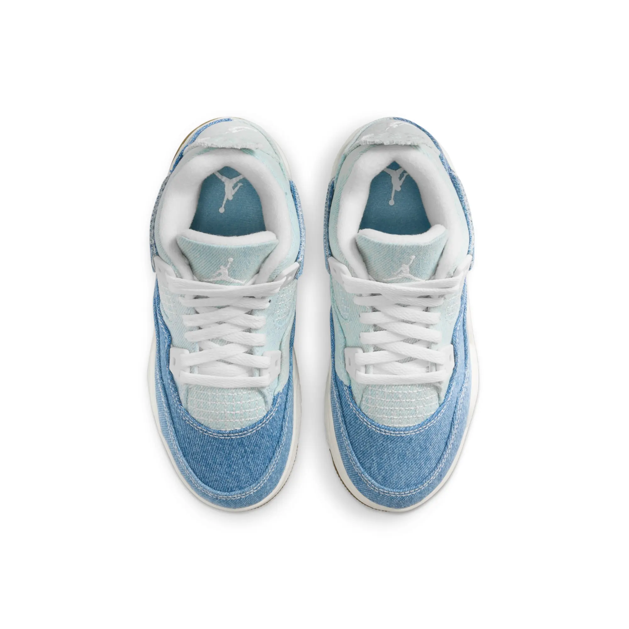 Nike Jordan 4 Retro 'Worn Blue' Younger Kids' Shoes - White