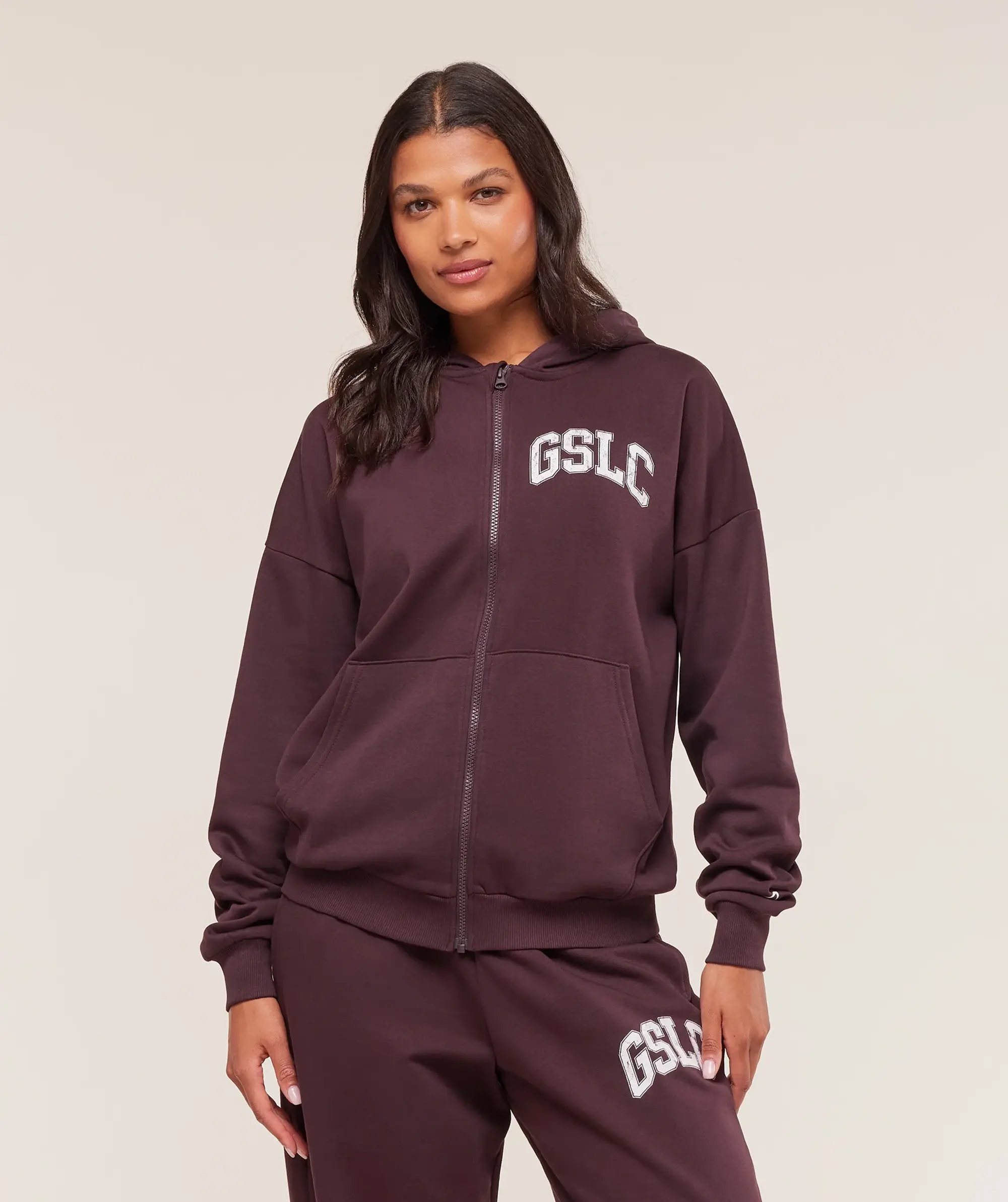  GSLC Graphic Zip Up Hoodie - Cherry Purple
