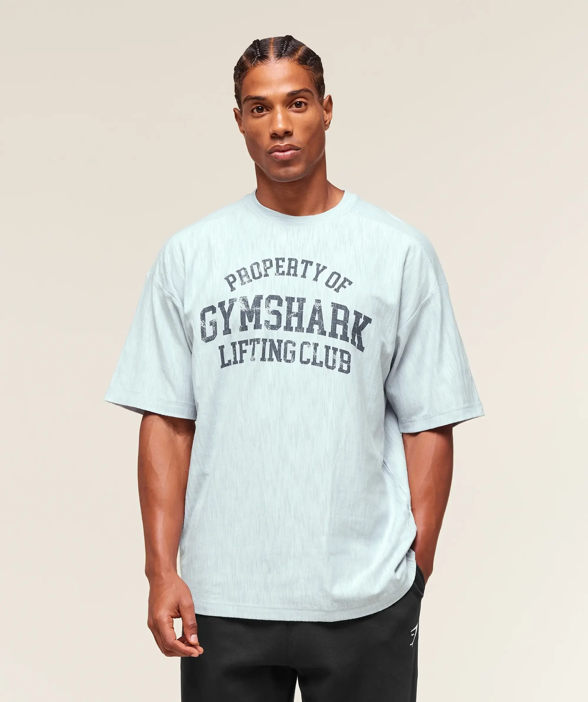  Lightweight Slub Textured T-Shirt - Smoke Blue