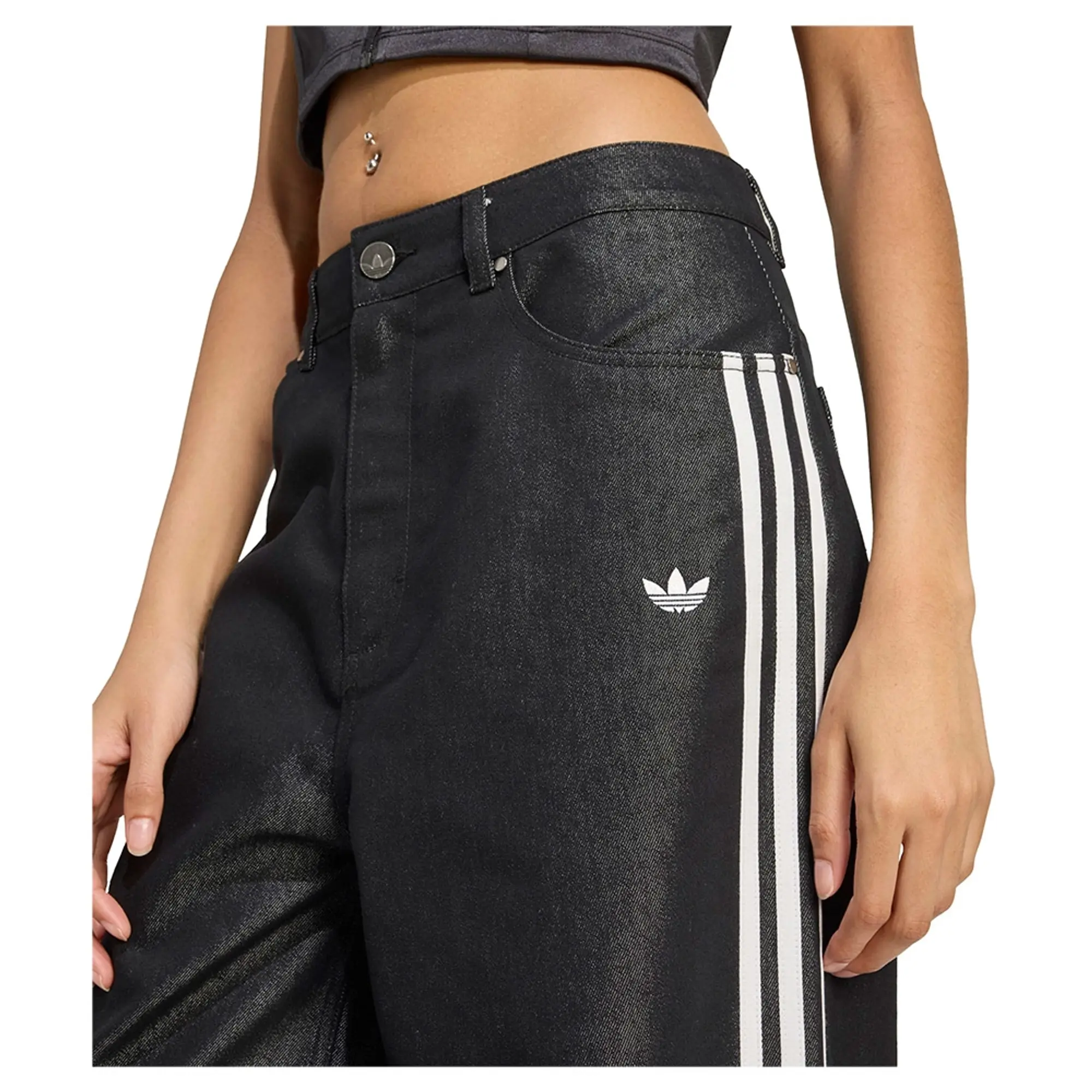 Pants Adidas Adilenium Season 4 Teamgeist Baggy Shine Denim Joggers Black 25