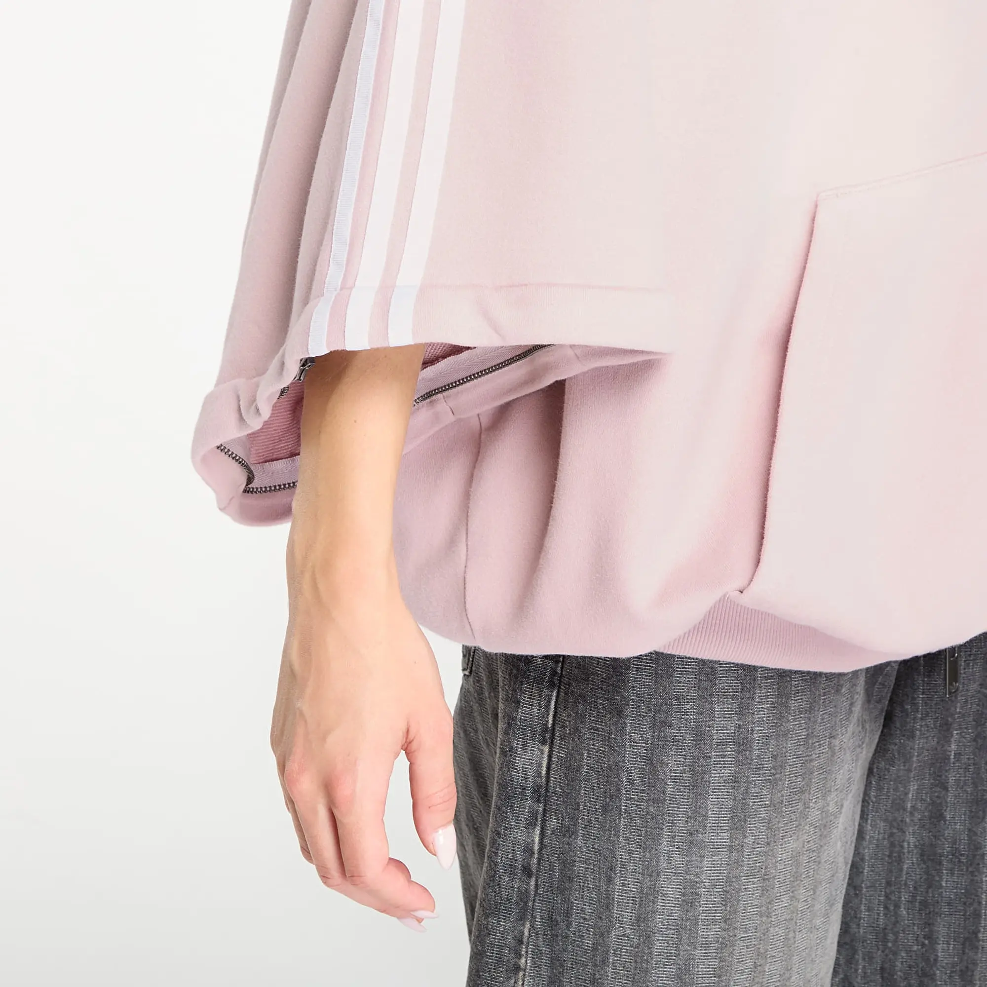 Sweatshirt Adidas Adilenium Season 4 Teamgeist Washed Oversized Full-Zip Hoodie New Rose/ Dove Grey L