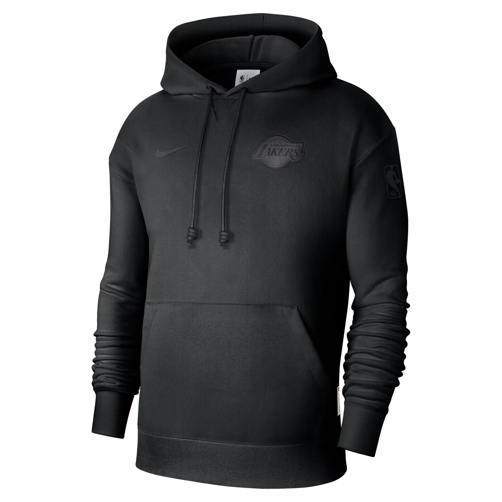 Los Angeles Lakers Standard Issue Nike Dri-FIT Basketball Pullover Hoodie - Black - Fleece