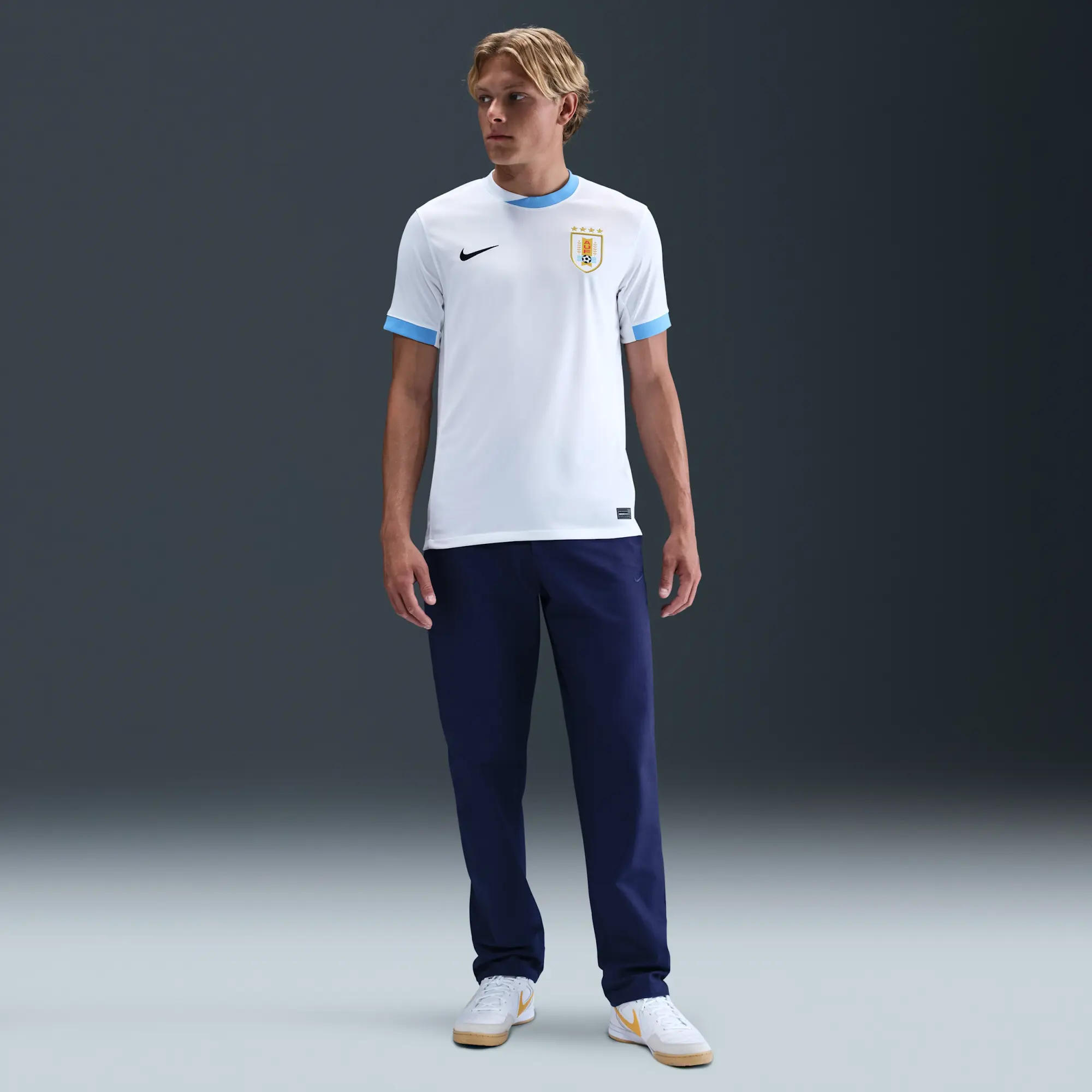 Uruguay 2024/25 Stadium Away (Men's Team) Men's Nike Dri-FIT Football Replica Shirt - White - Polyester