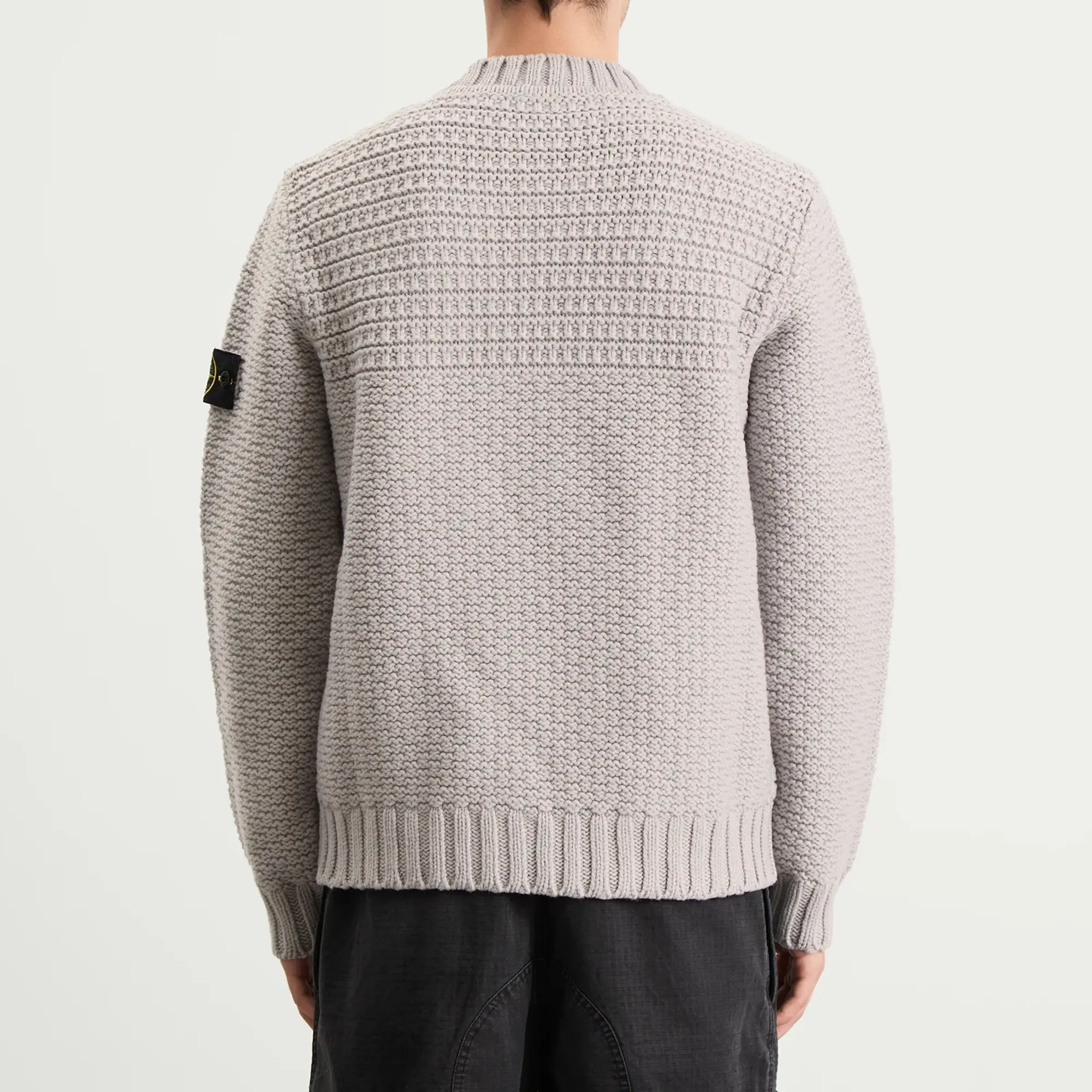 Stone Island Men's Pure Wool Heavyweight Jumper Pearl Grey