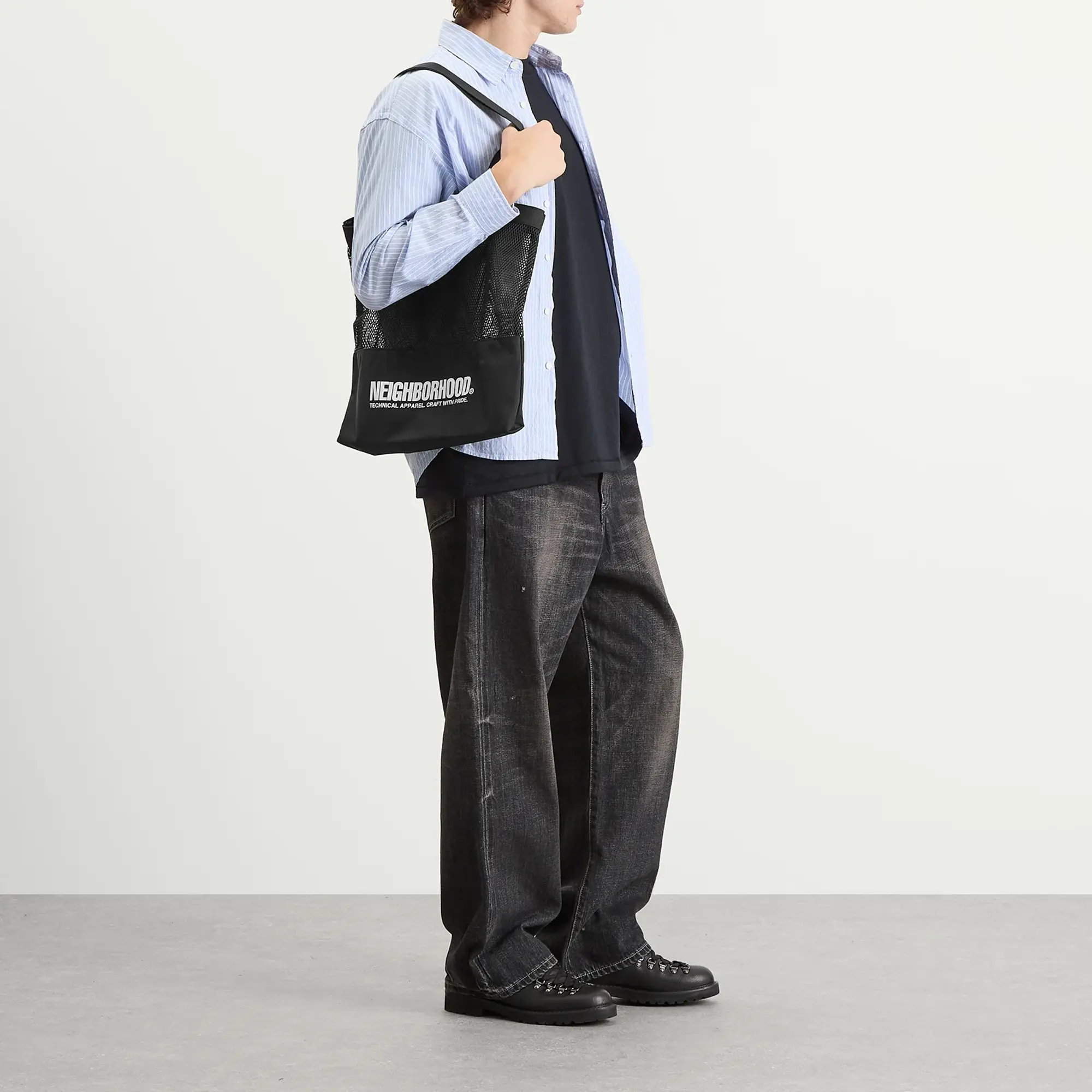 Neighborhood Men's Mesh Tote Bag Black