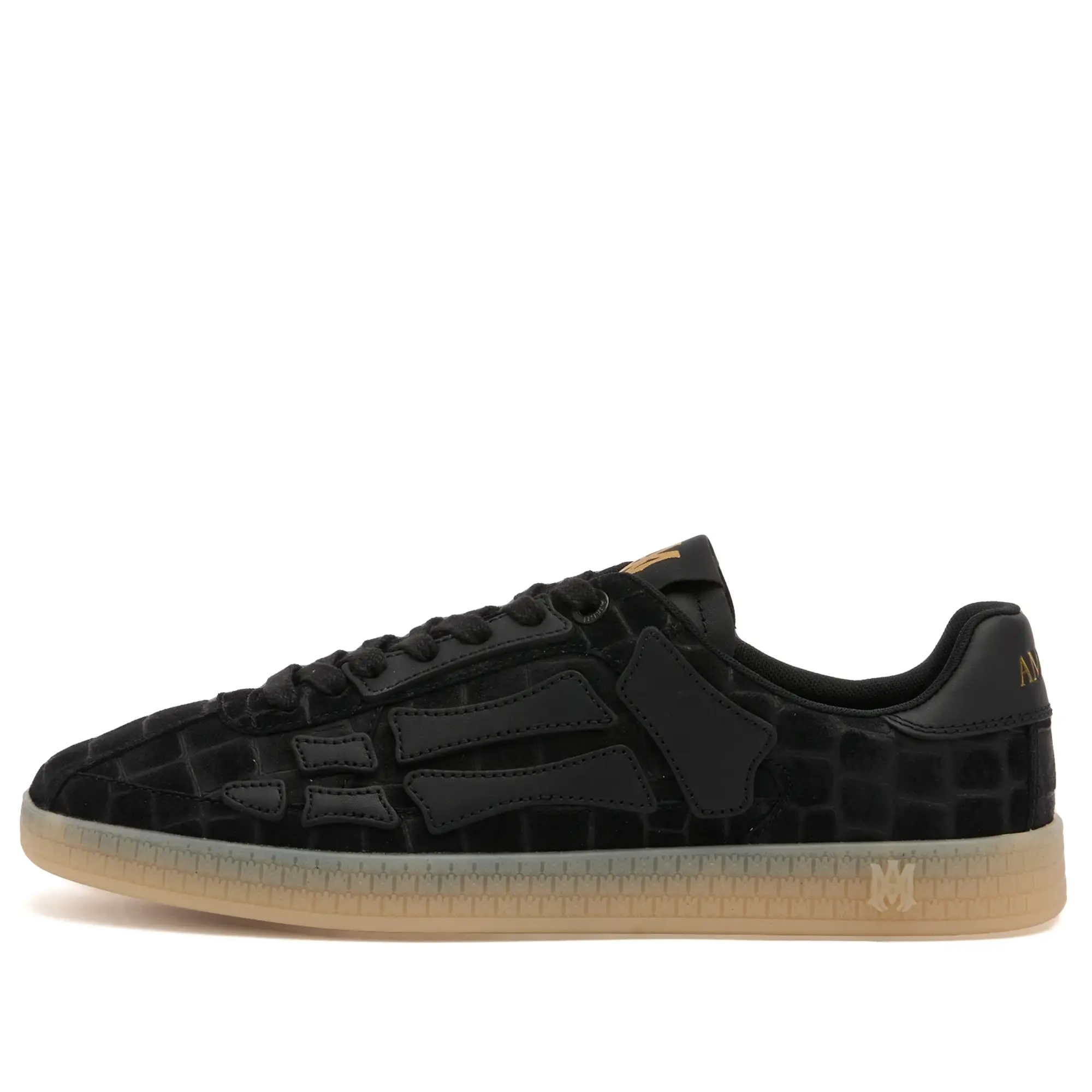 AMIRI Men's Croc Debossed Pacific Bones Black