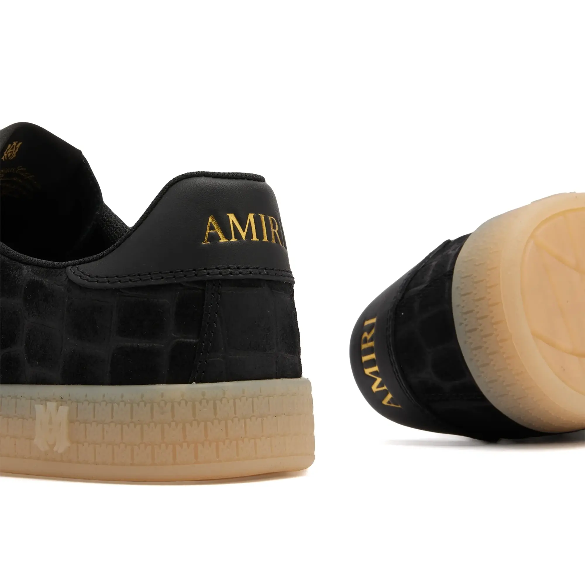 AMIRI Men's Croc Debossed Pacific Bones Black