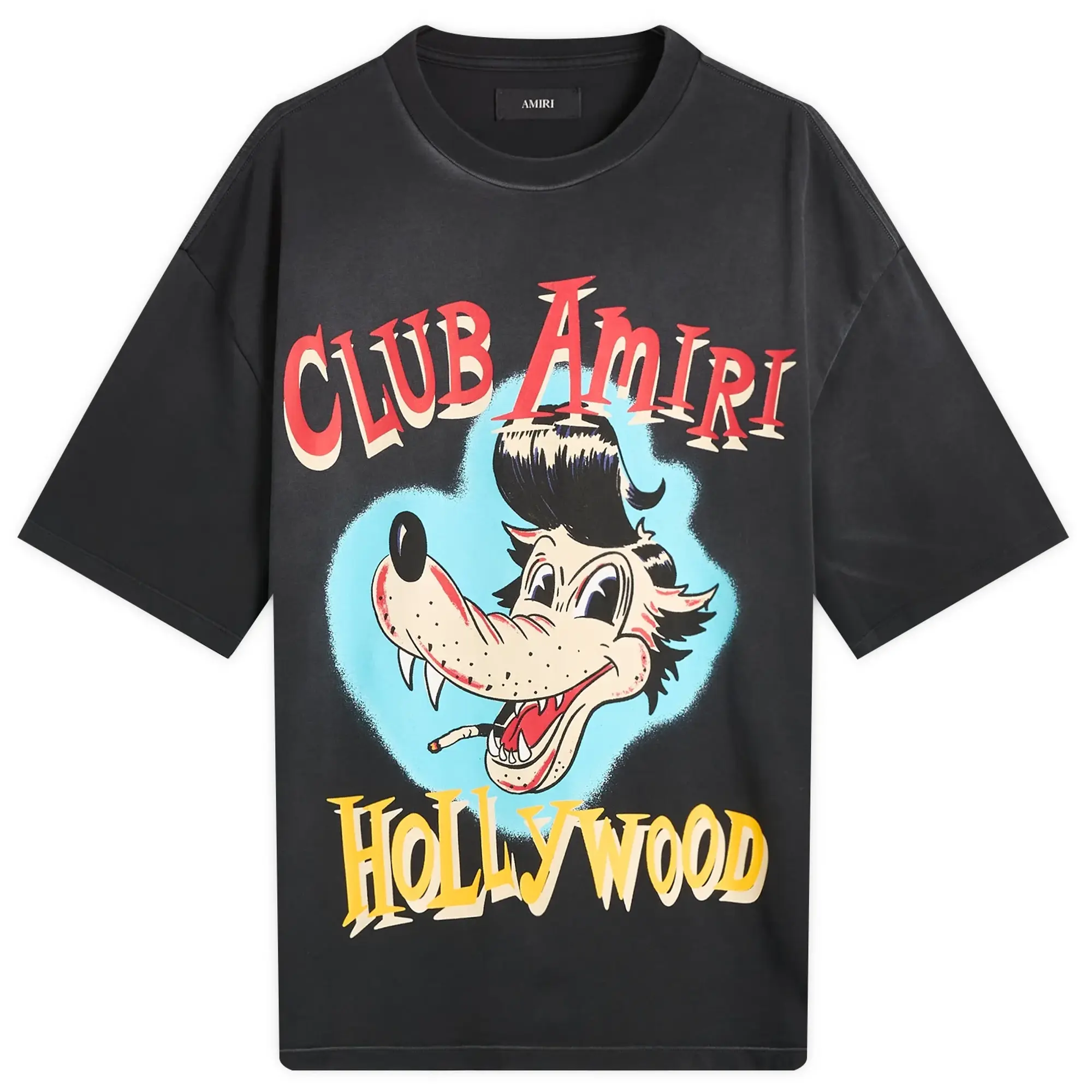 AMIRI Men's Club AMIRI Men's Wolf Oversized T-Shirt Black