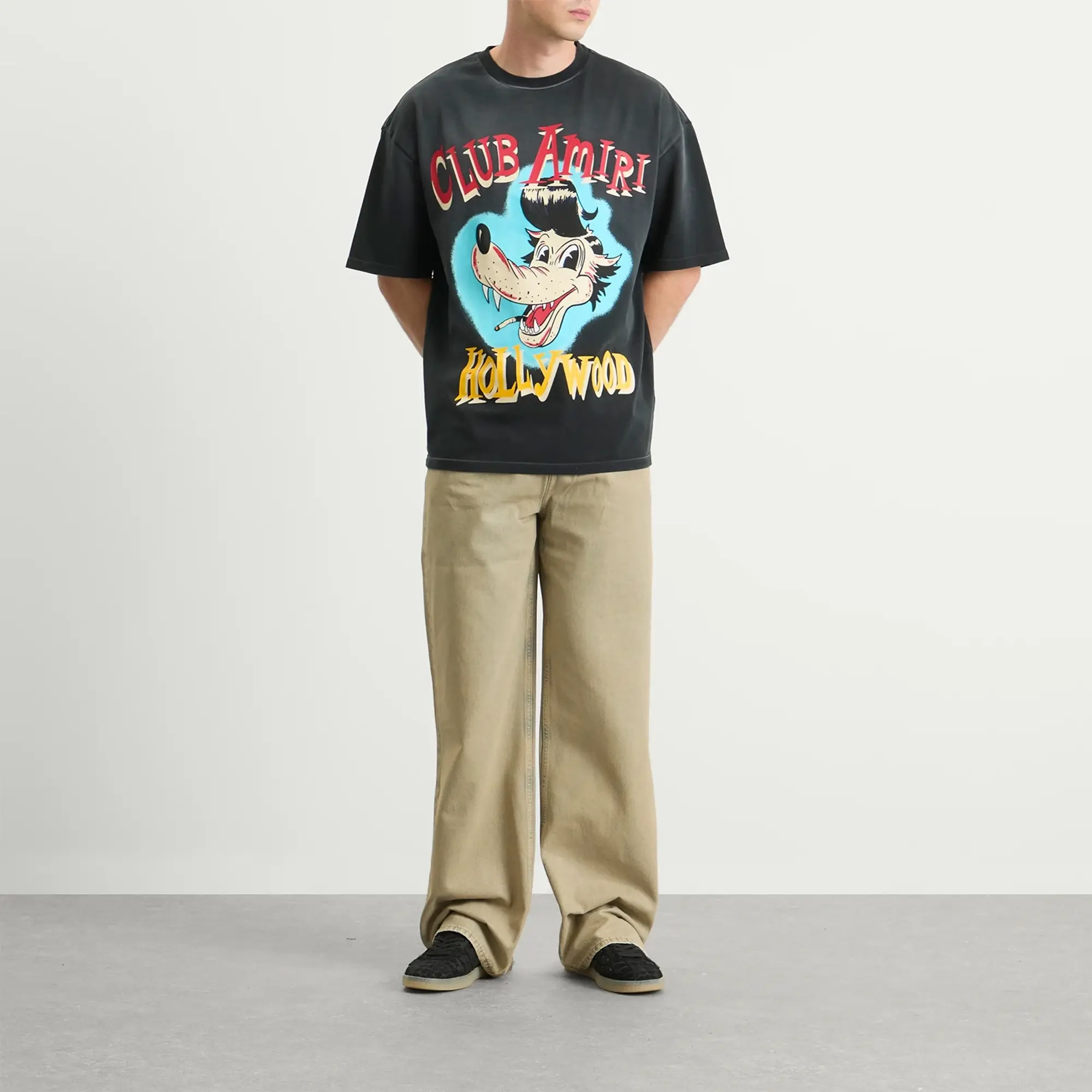AMIRI Men's Club AMIRI Men's Wolf Oversized T-Shirt Black