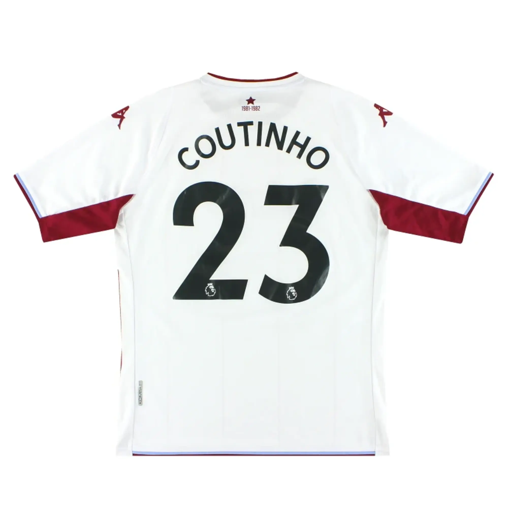 2021-22 Aston Villa Kappa Kombat Away Shirt Coutinho #23 L - Aston Villa / Excellent 