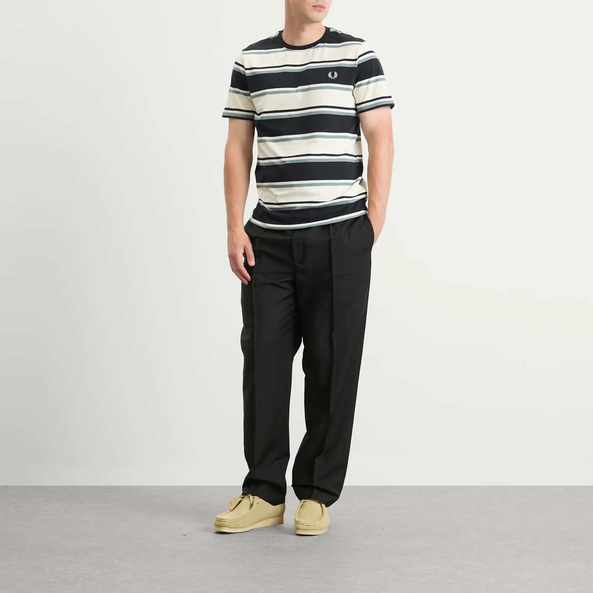 Fred Perry Men's Bold Striped T-Shirt Navy