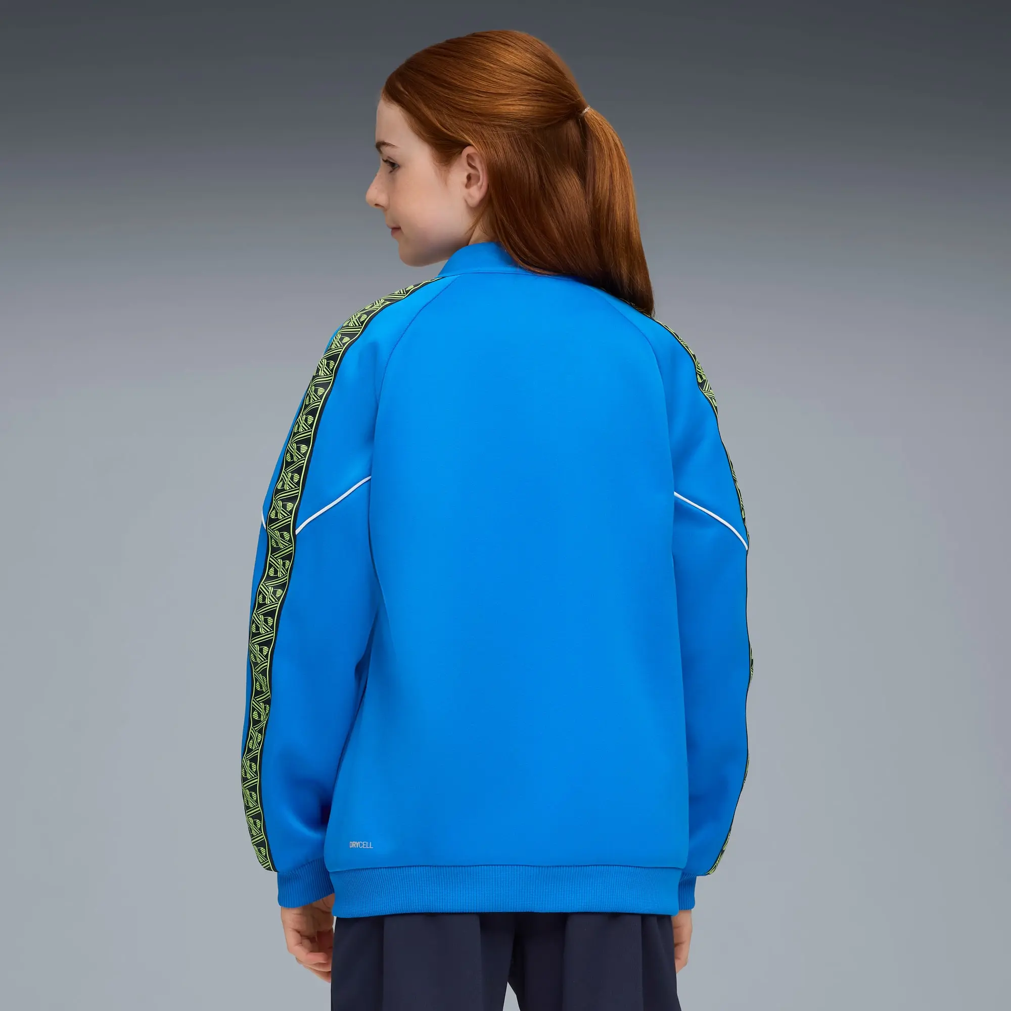 PUMA Manchester City King Anthem Jacket Youth, Hyperlink Blue/Pro Green, size 11-12 Youth