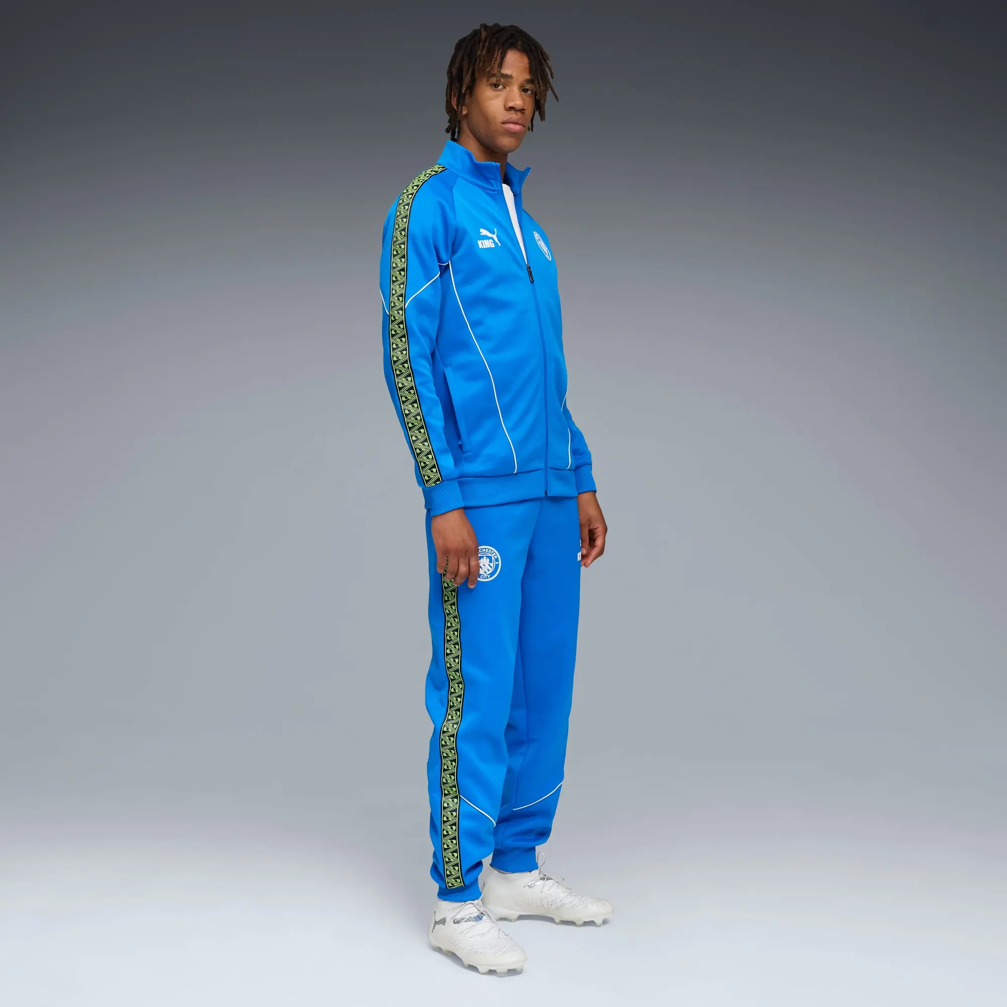 PUMA Manchester City King Anthem Jacket Men, Hyperlink Blue/Pro Green, size 3XL