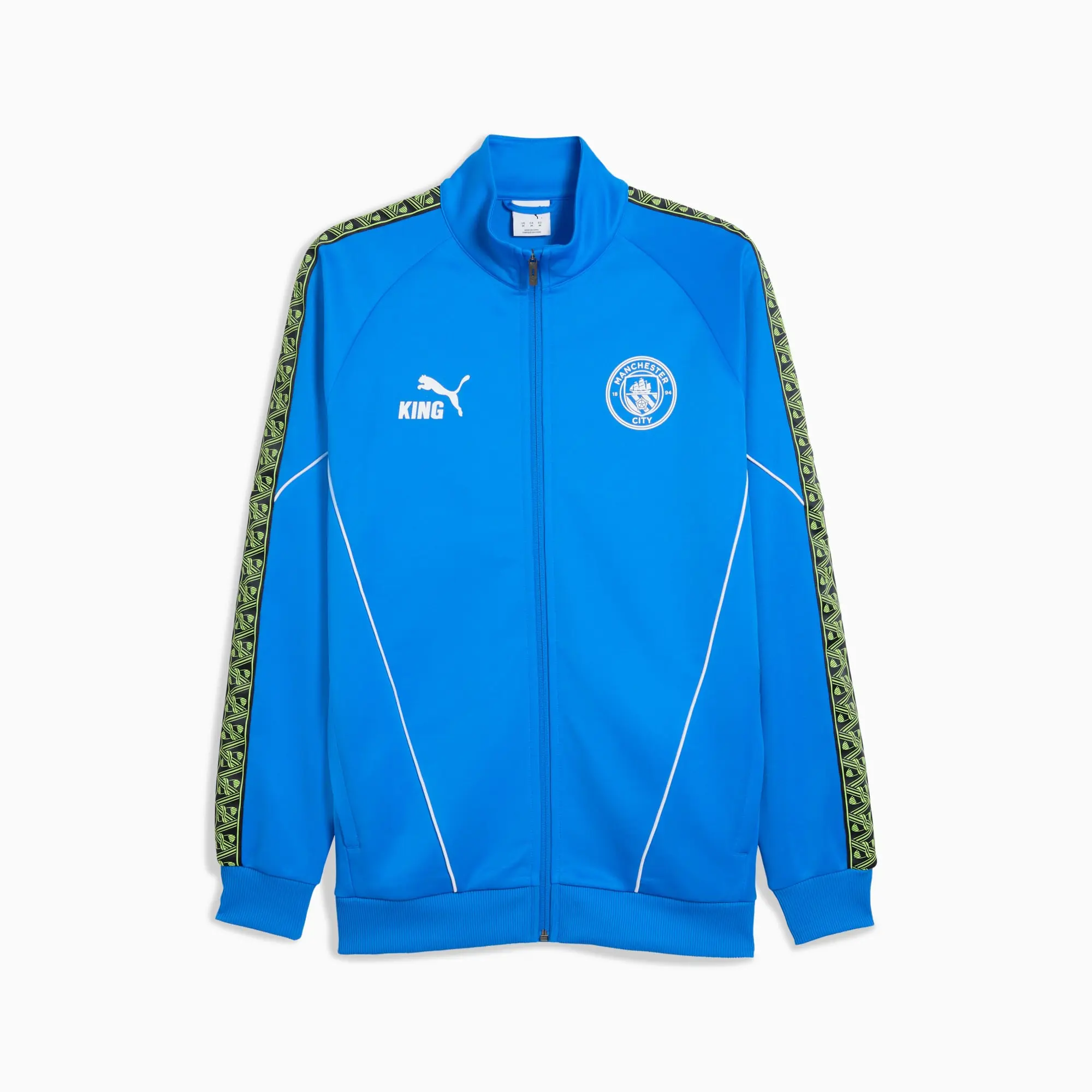PUMA Manchester City King Anthem Jacket Men, Hyperlink Blue/Pro Green, size 3XL