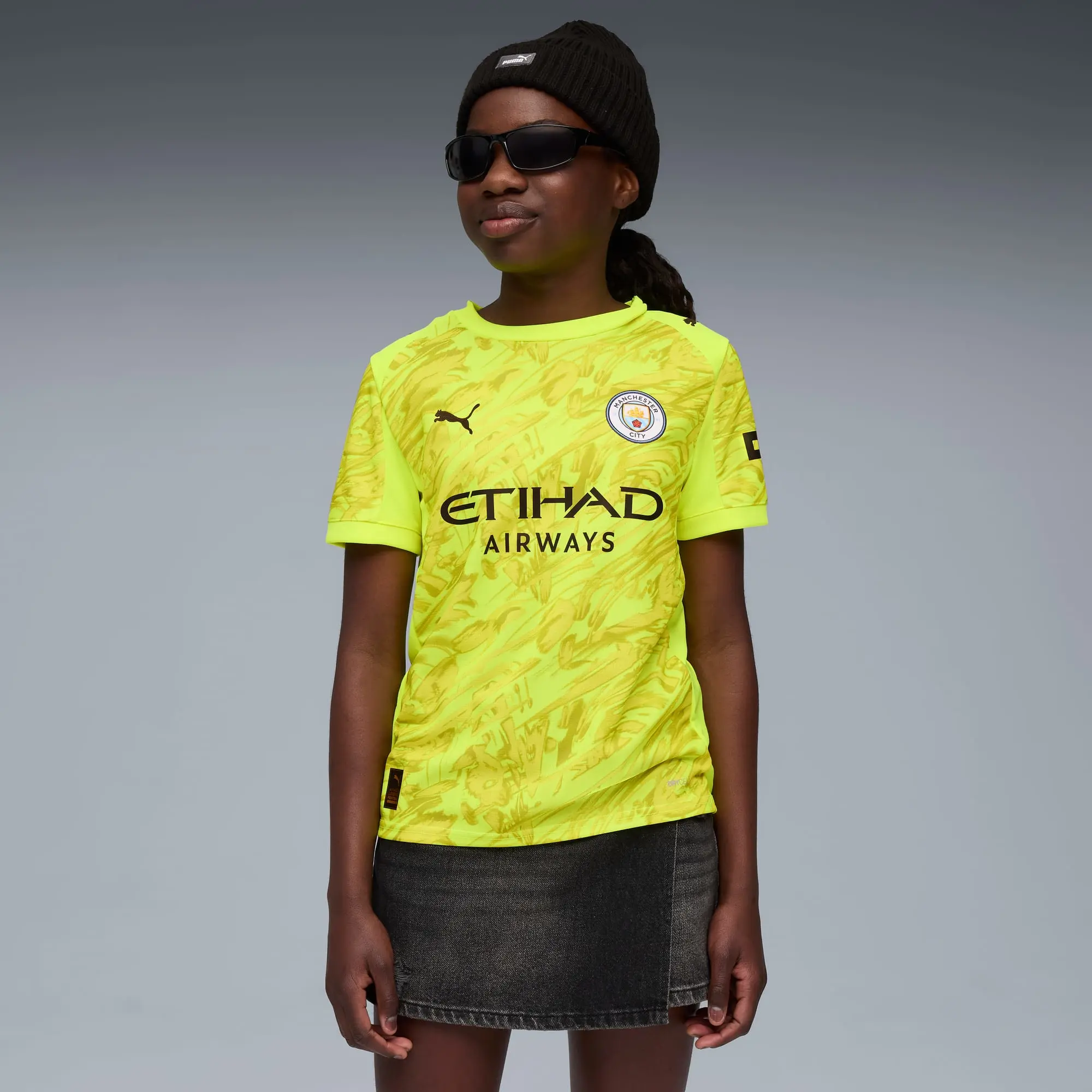 PUMA Manchester City 25/26 Goalkeeper Jersey Youth, Yellow Alert, size 11-12 Youth