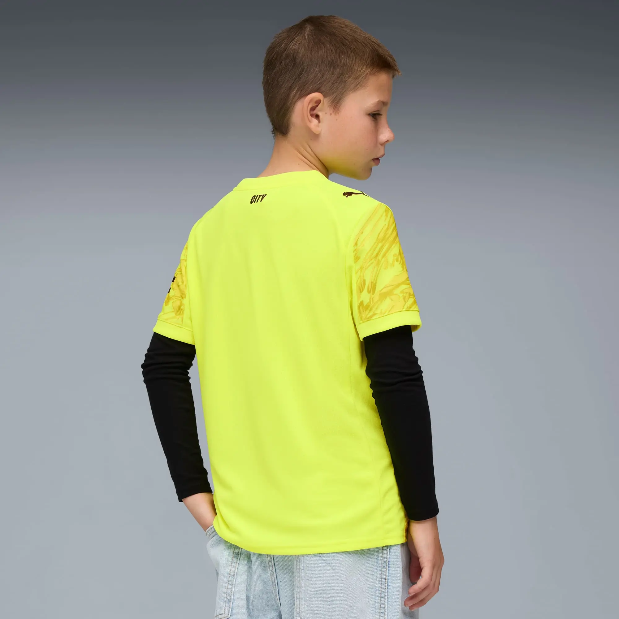 PUMA Manchester City 25/26 Goalkeeper Jersey Youth, Yellow Alert, size 11-12 Youth