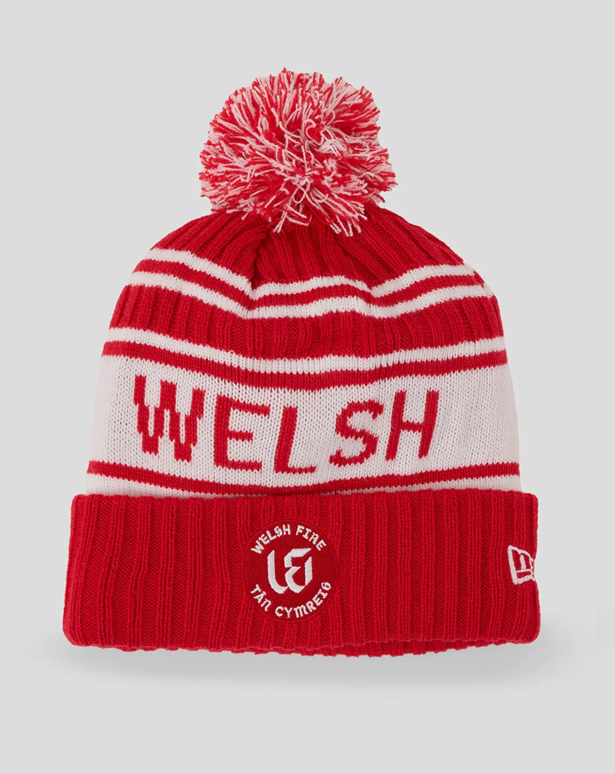 Castore New Era Sport Bobble Beanie - Welsh Fire - Red