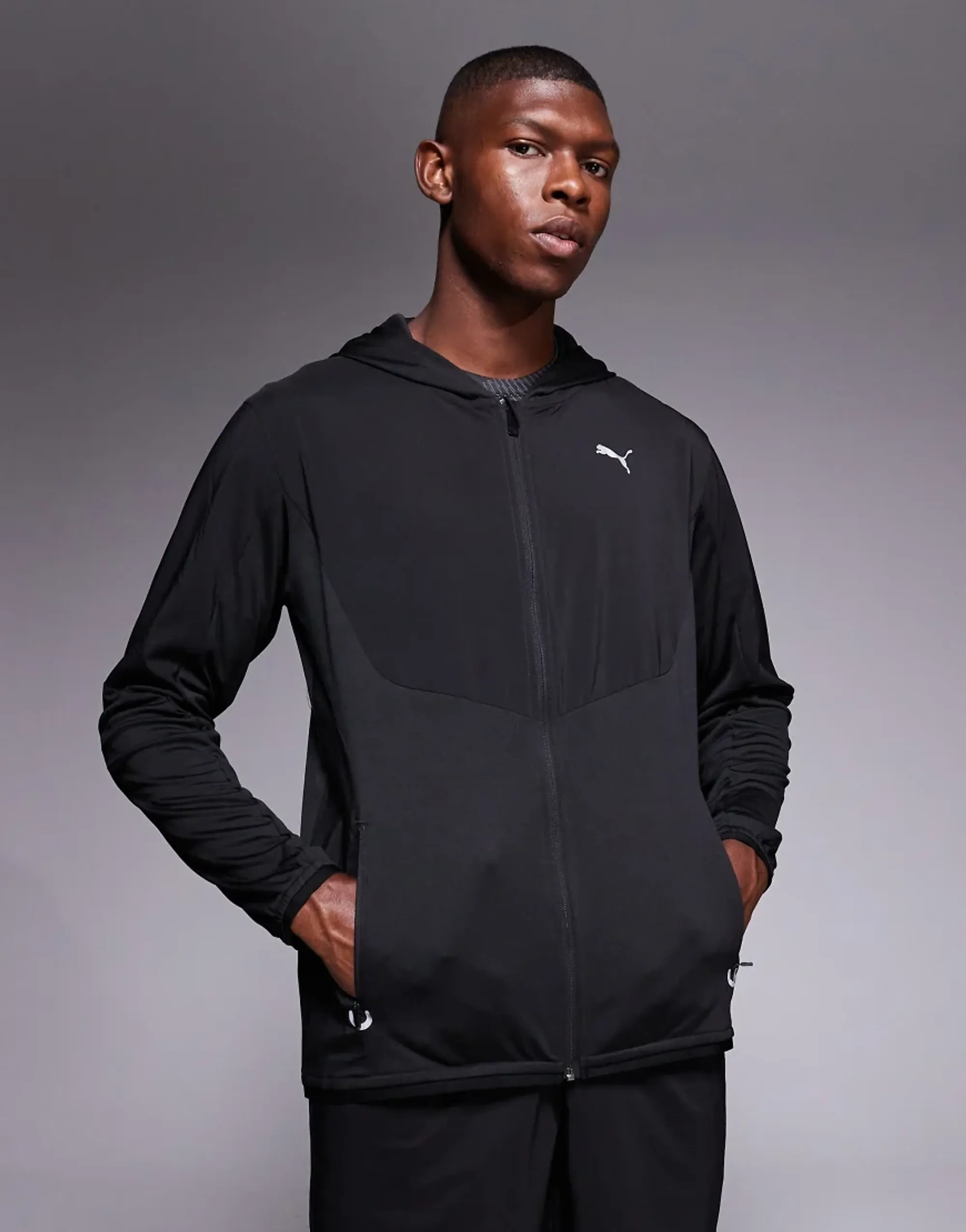 Puma Flex Fabric Mix Jacket In Black