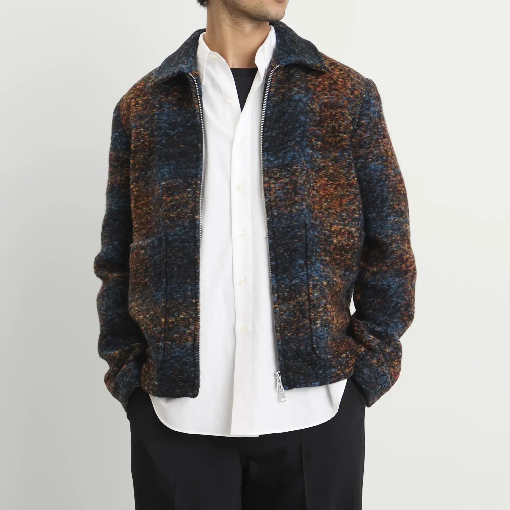 NN07 Men's Gael Boucle Wool Jacket Blue Multi