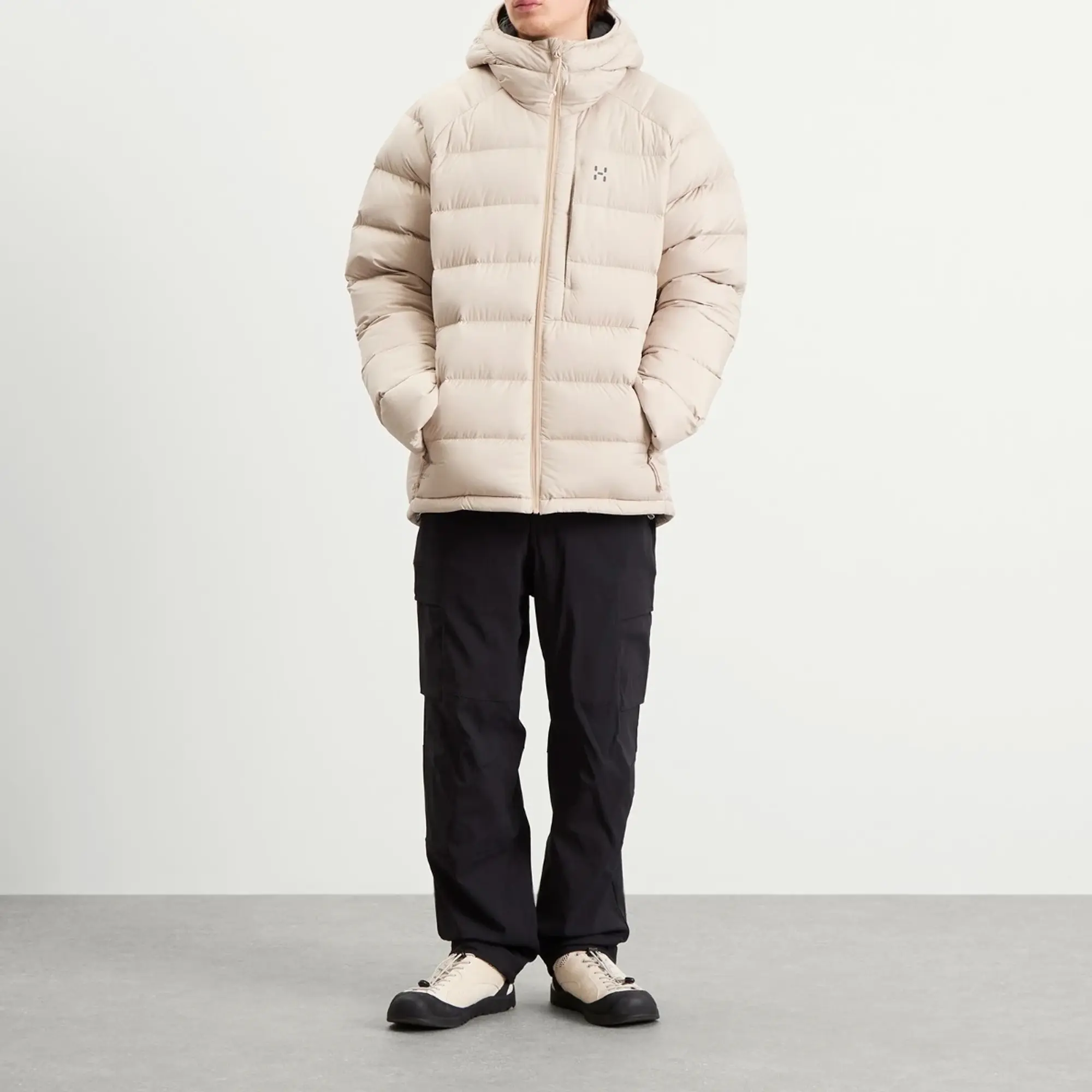 Haglöfs Men's Rosson Pertex Down Hooded Jacket Chalk Beige