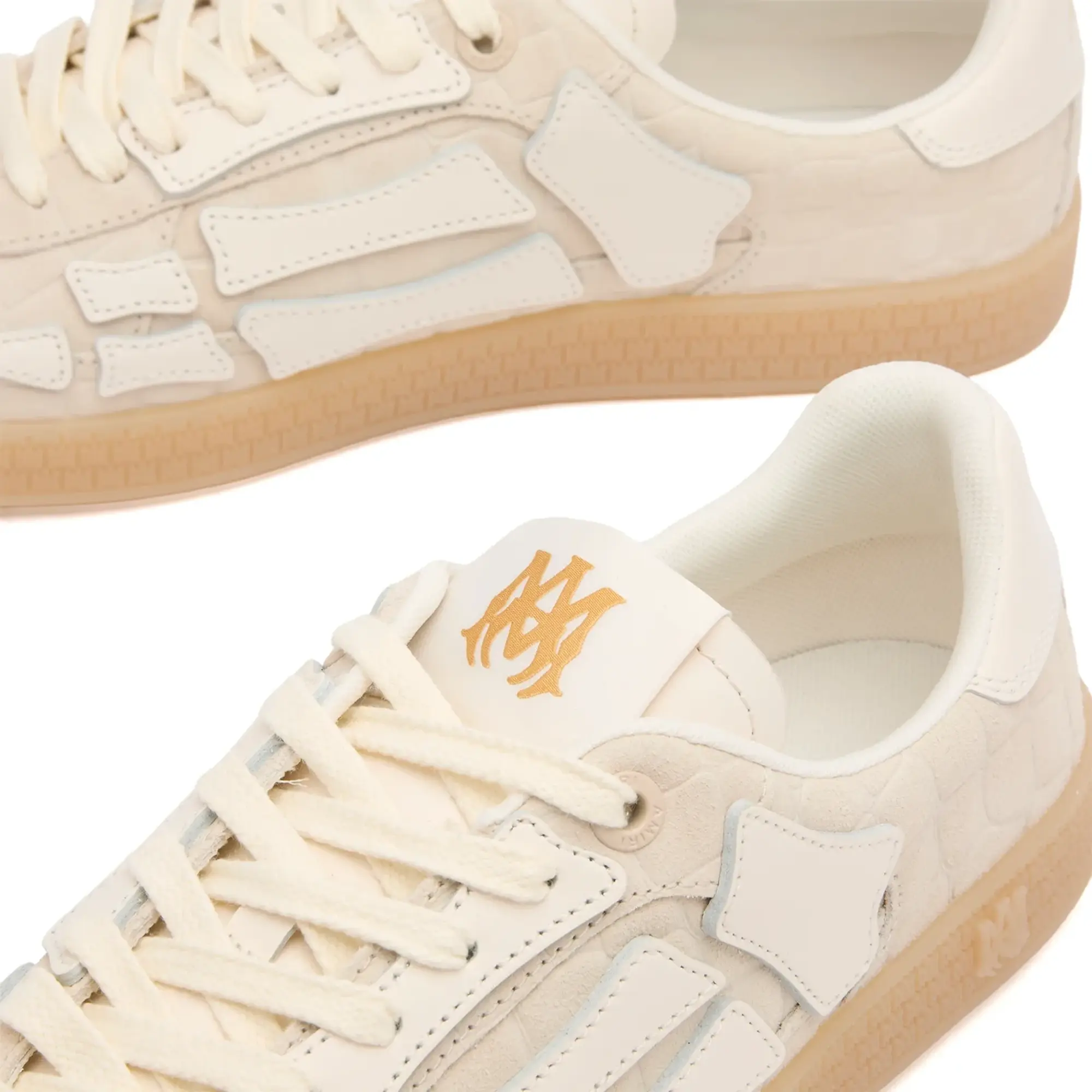 AMIRI Men's Croc Debossed Pacific Bones Alabaster
