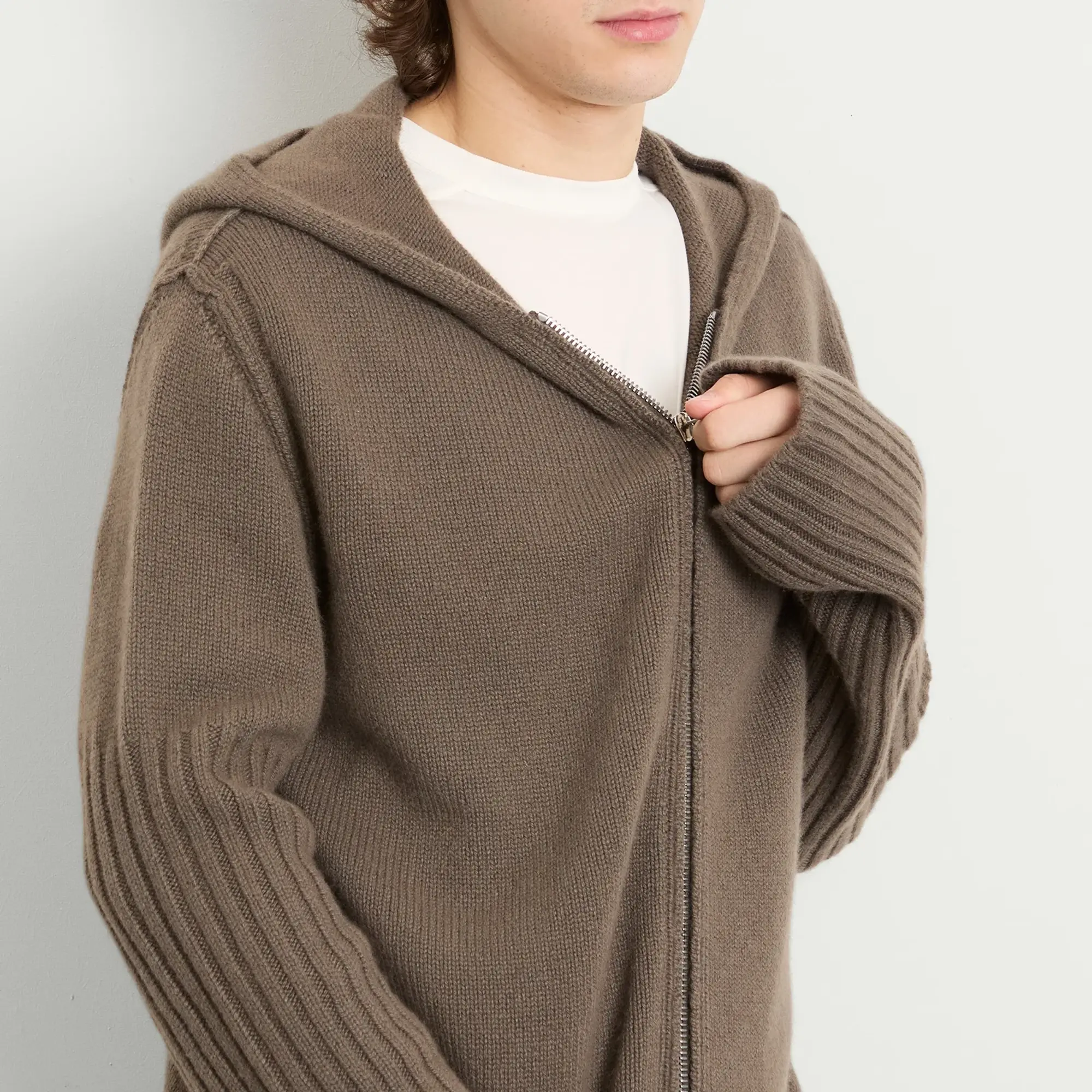 Rick Owens Men's Knit Zip Through Dust