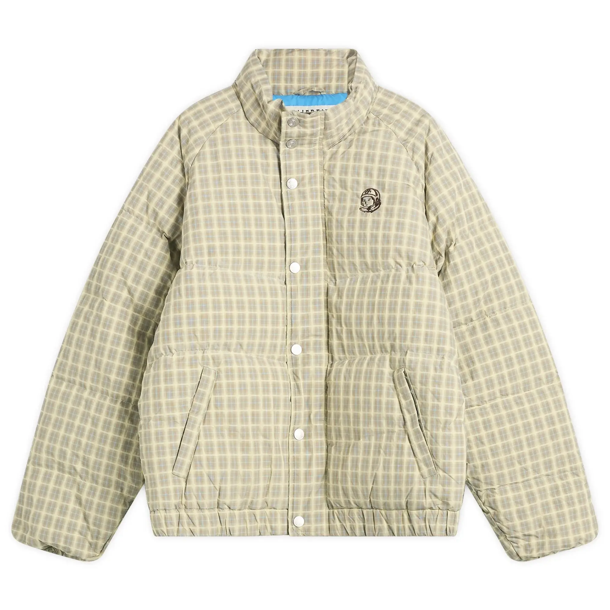 Billionaire Boys Club Men's Script Nylon Check Puffer Jacket Brown Check