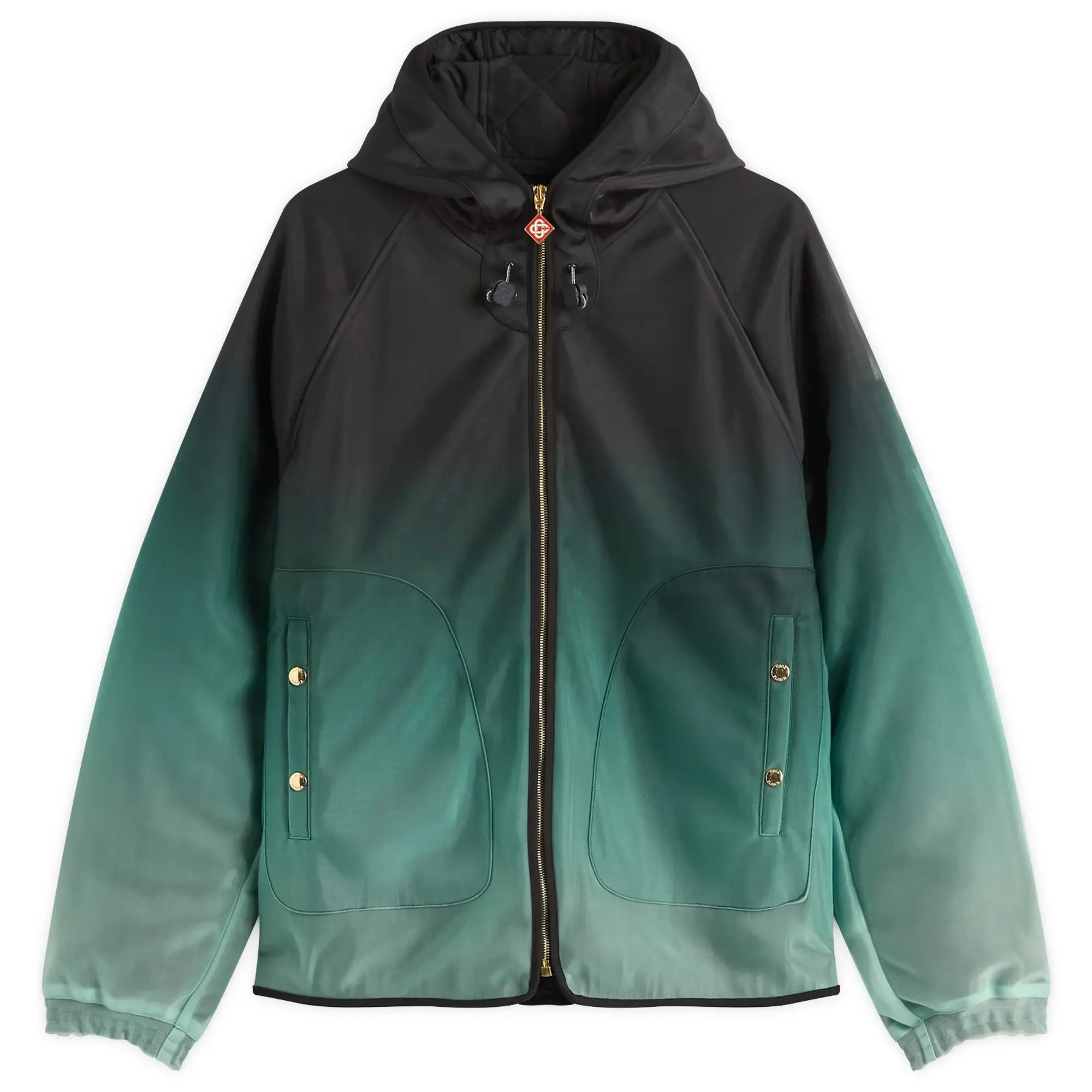 Casablanca Men's Windbreaker Nylon Gradient Technical Jacket Black