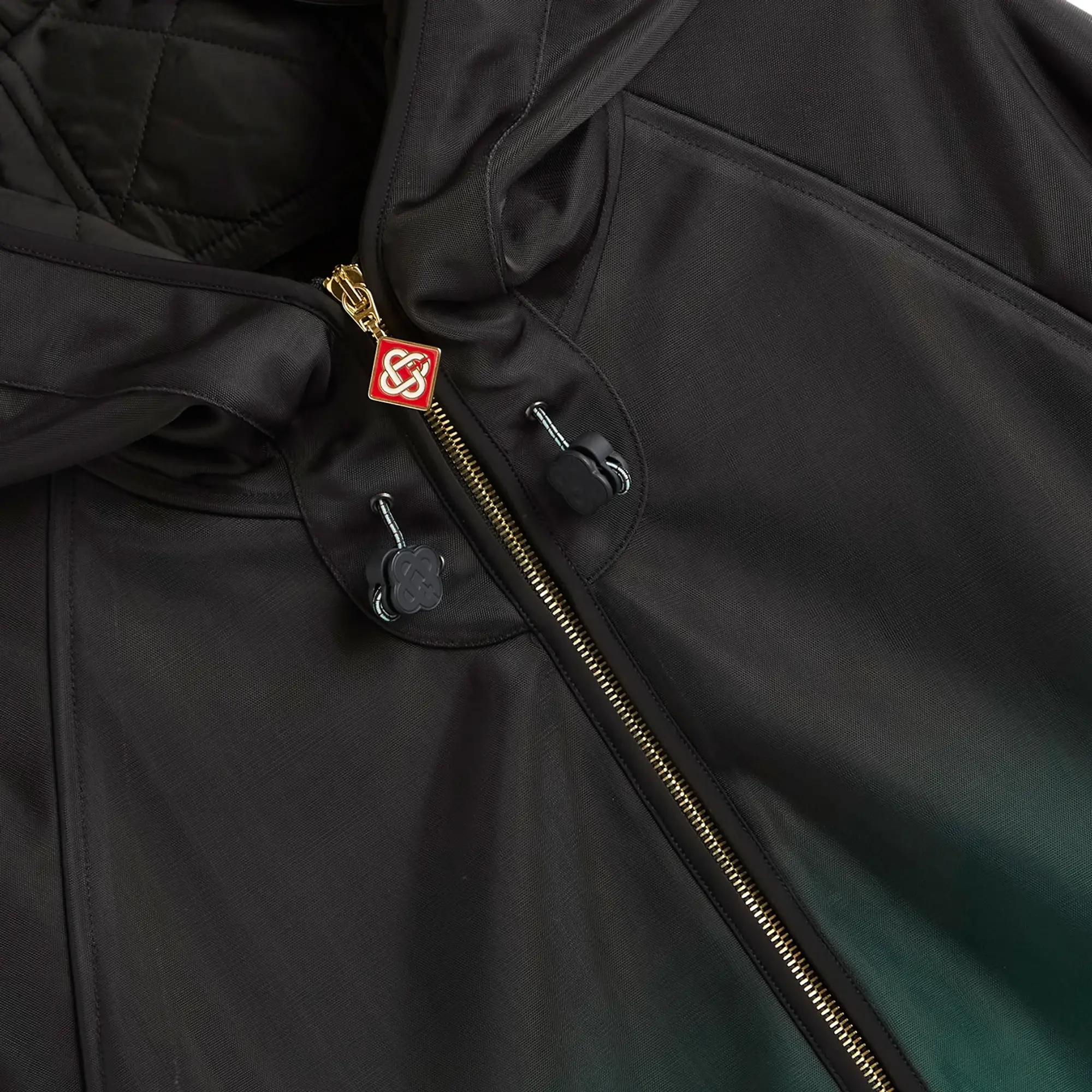 Casablanca Men's Windbreaker Nylon Gradient Technical Jacket Black