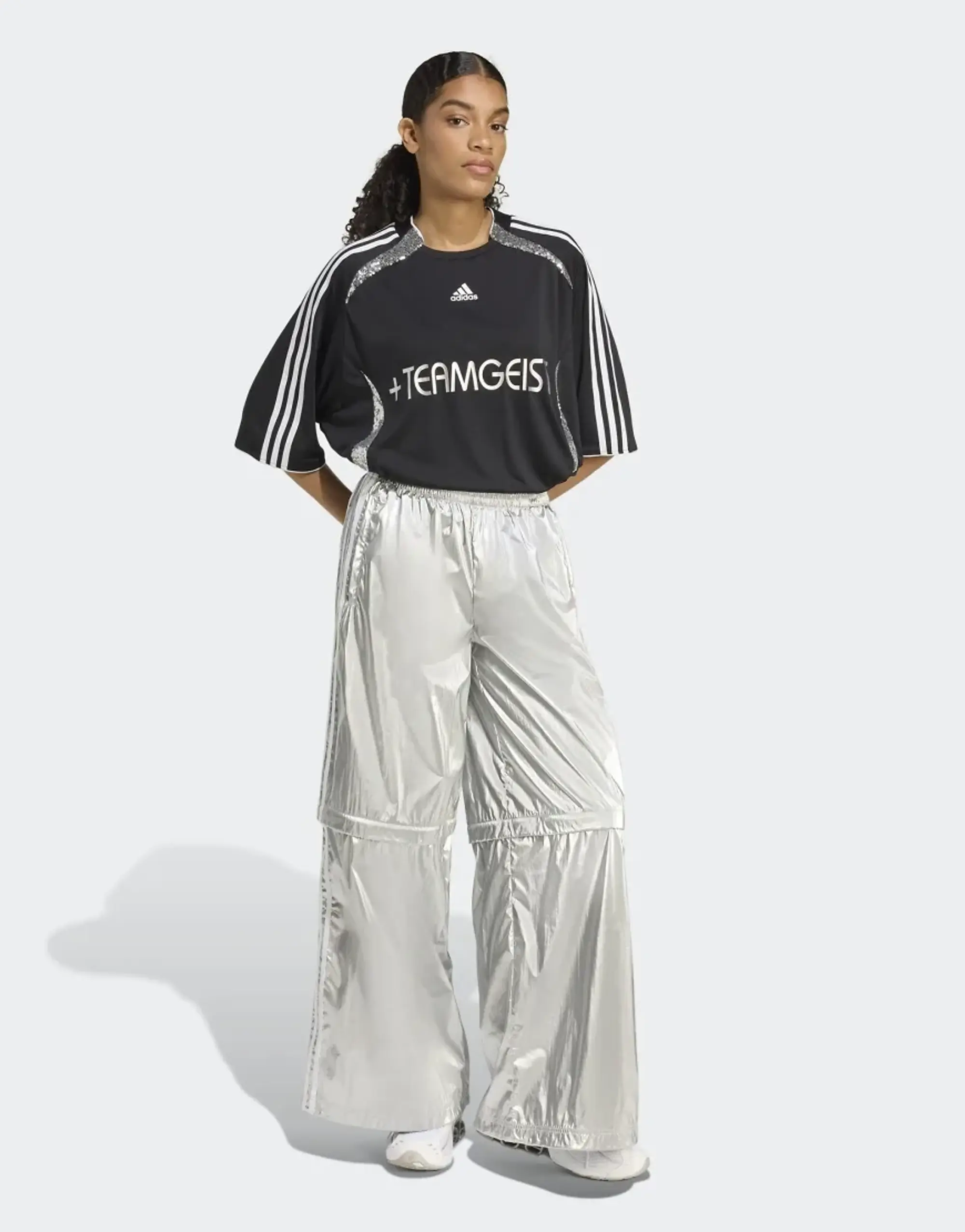 adidas Originals Pants Adidas Adilenium Season 4 Teamgeist Oversized Silver Track Pants Silver Met. L