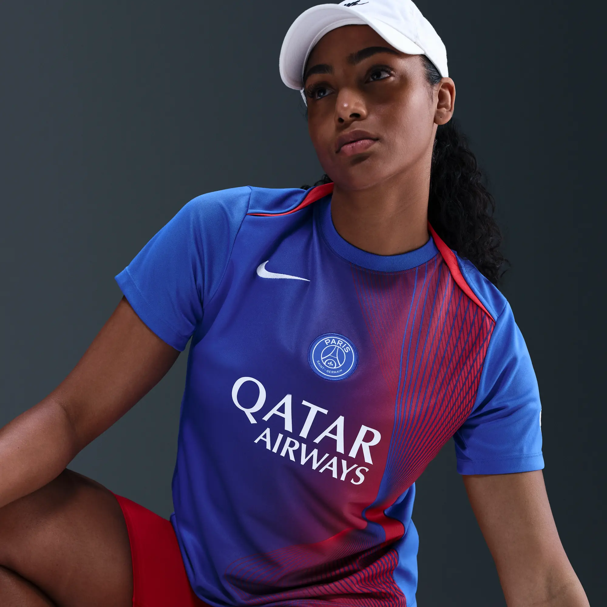 Paris Saint-Germain Academy Pro Third Women's Nike Dri-FIT Total 90 Football Pre-Match Top - Blue - Polyester