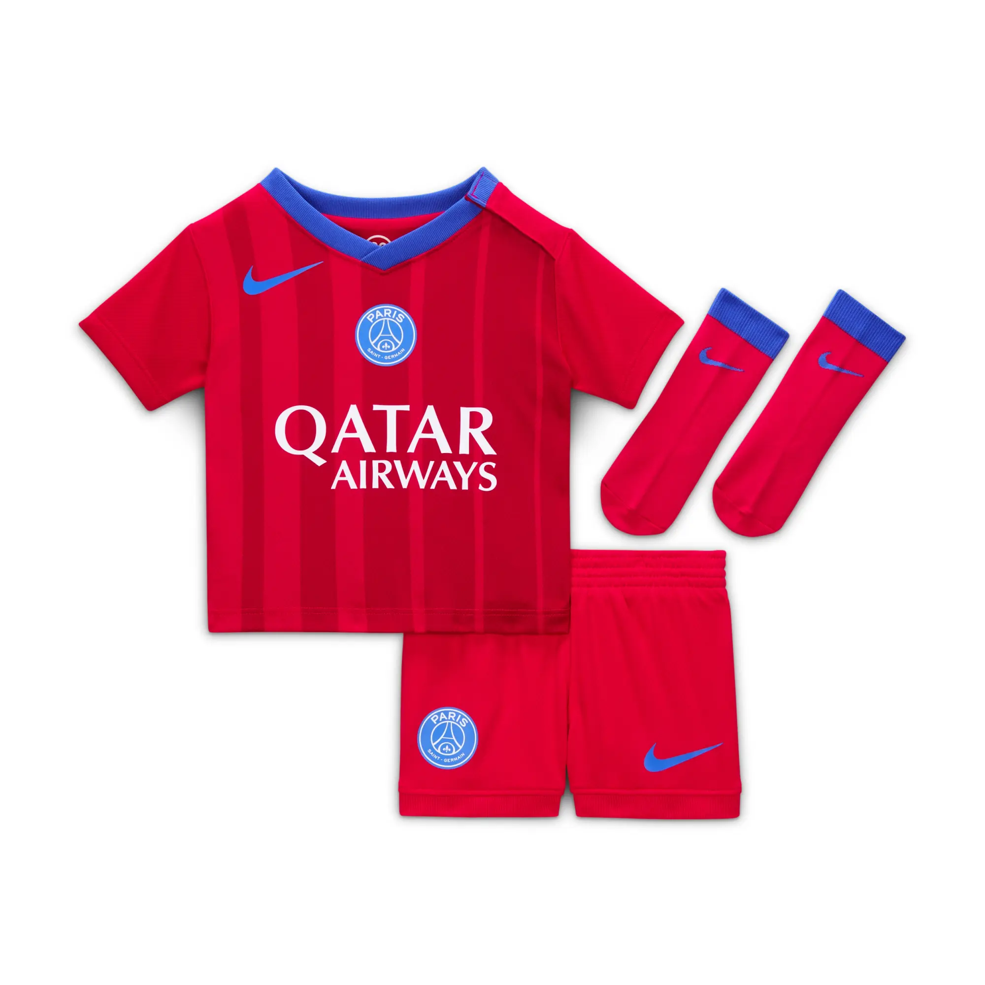 Paris Saint-Germain 2025/26 Stadium Third Baby/Toddler Nike Total 90 Football Replica 3-Piece Kit - Red - Polyester
