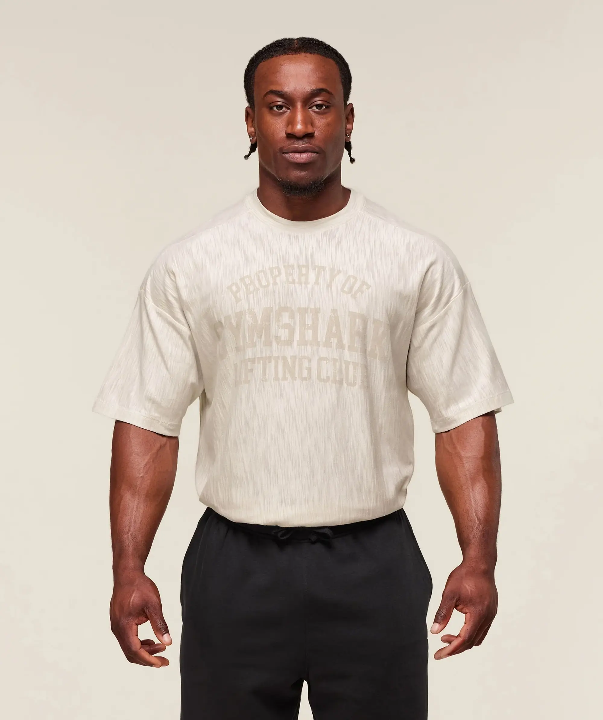  Lightweight Slub Textured T-Shirt - Oat White