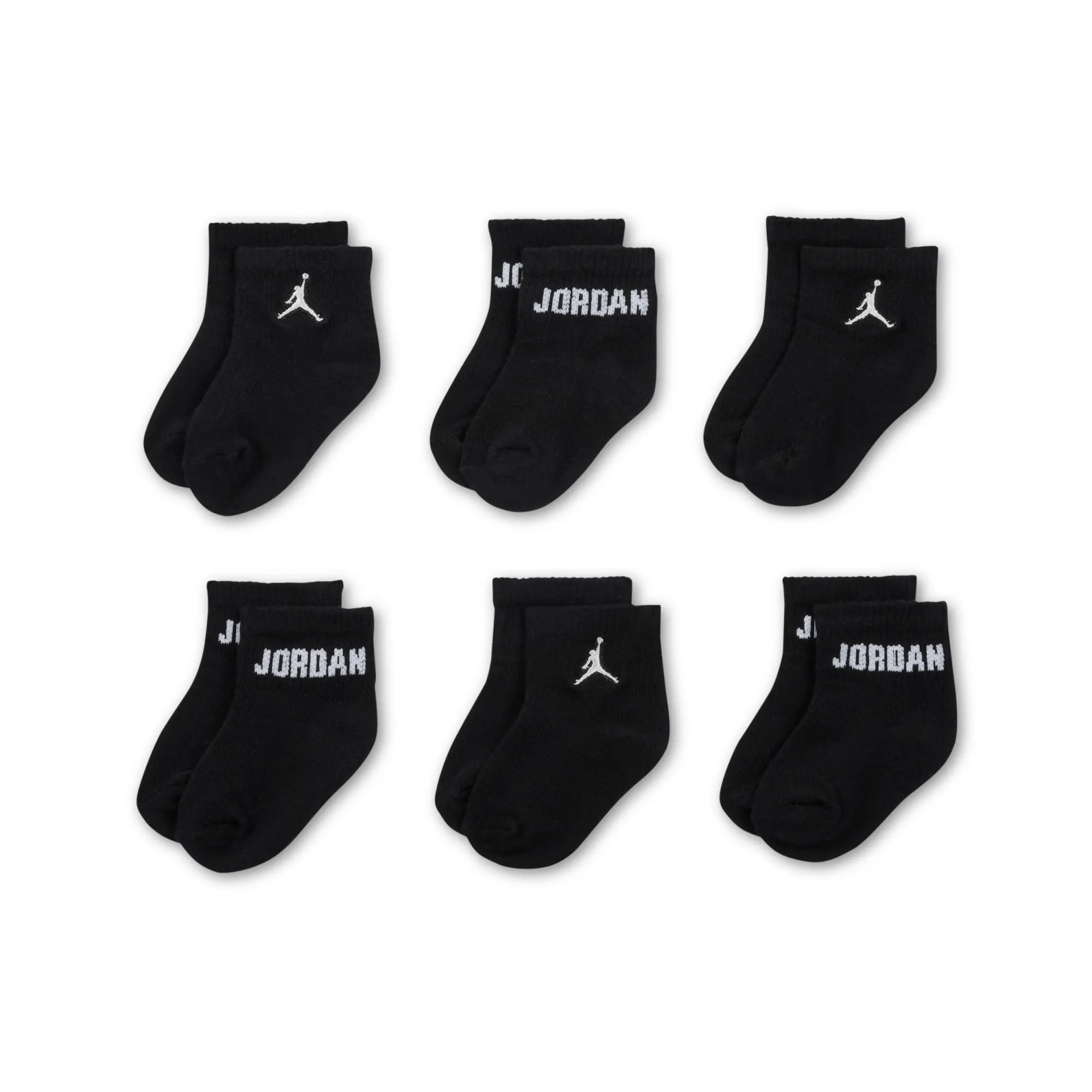 Nike Jordan Everyday Essentials Baby/Toddler Ankle Socks (6 Pairs) - Black