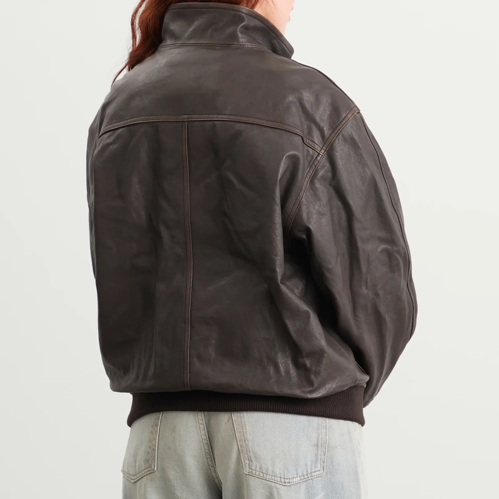 DUNST Women's Leather Jacket Dark Brown