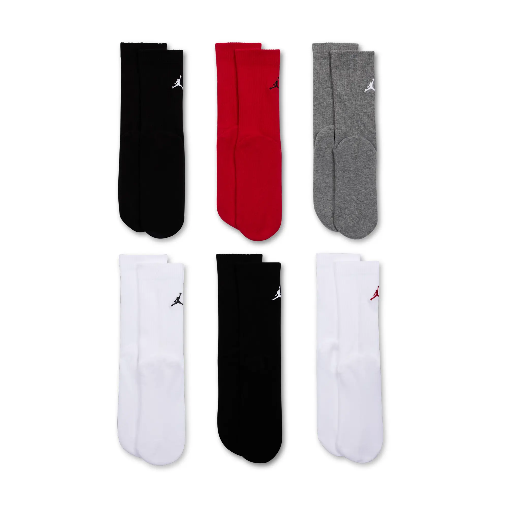 Nike Jordan Everyday Essentials Older Kids' Crew Socks (6 Pairs) - Red
