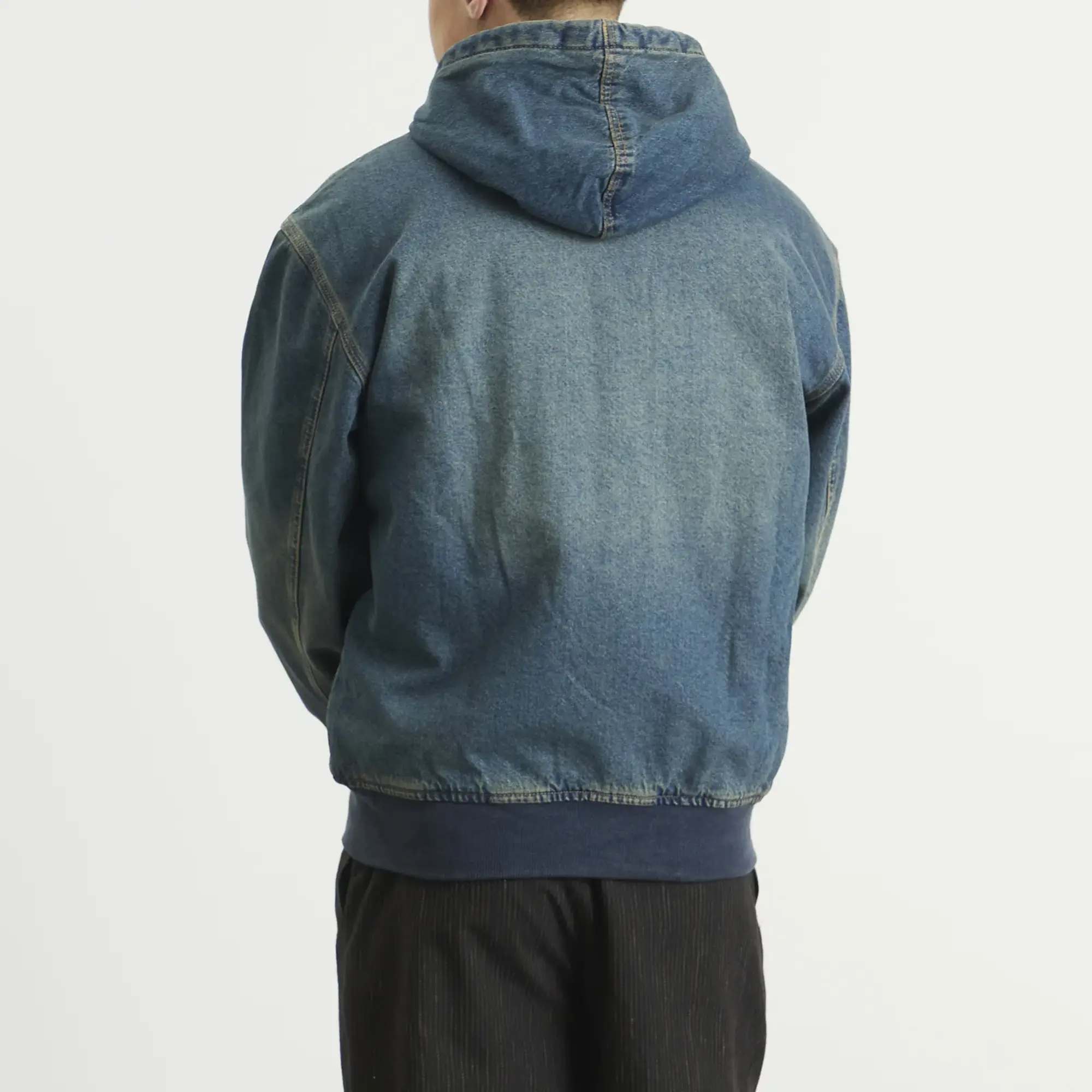 Dickies Men's Hilham Hooded Denim Jacket Khaki Tinted Blue