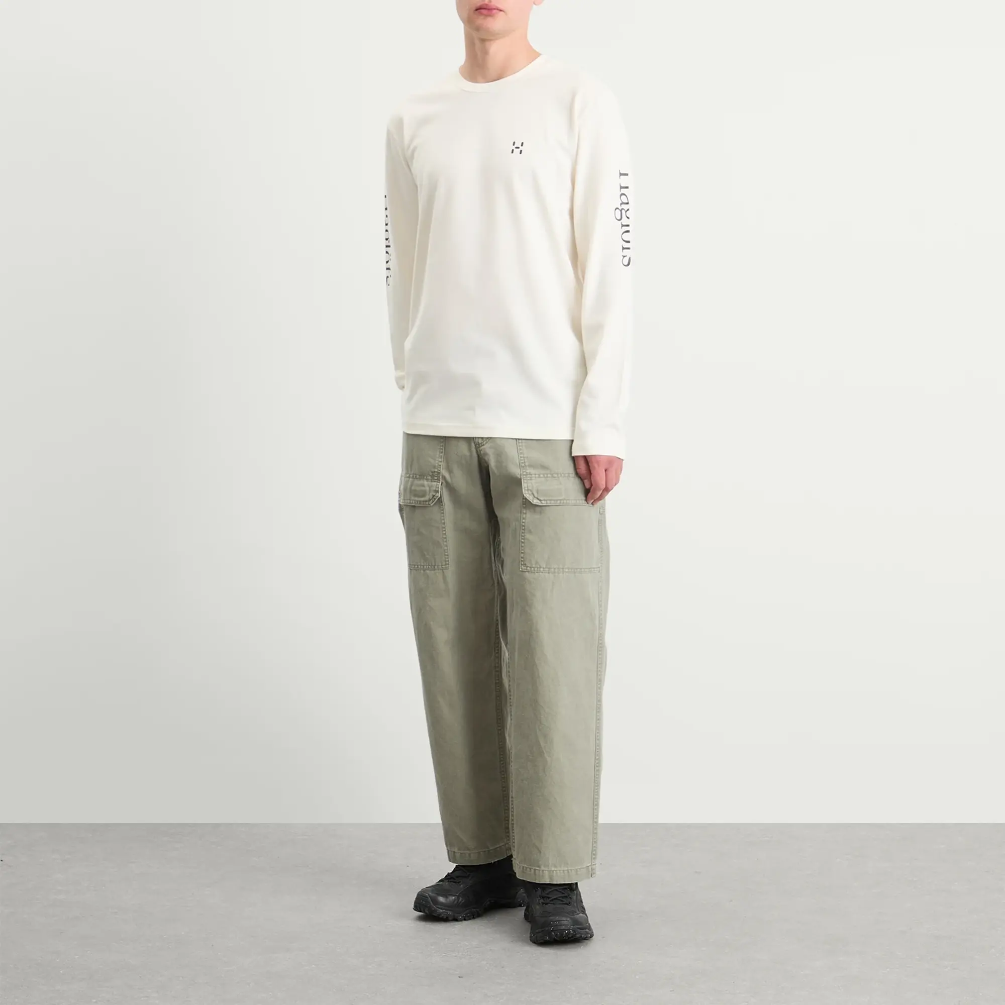 Haglöfs Men's Long Sleeve Brand T-Shirt Soft White
