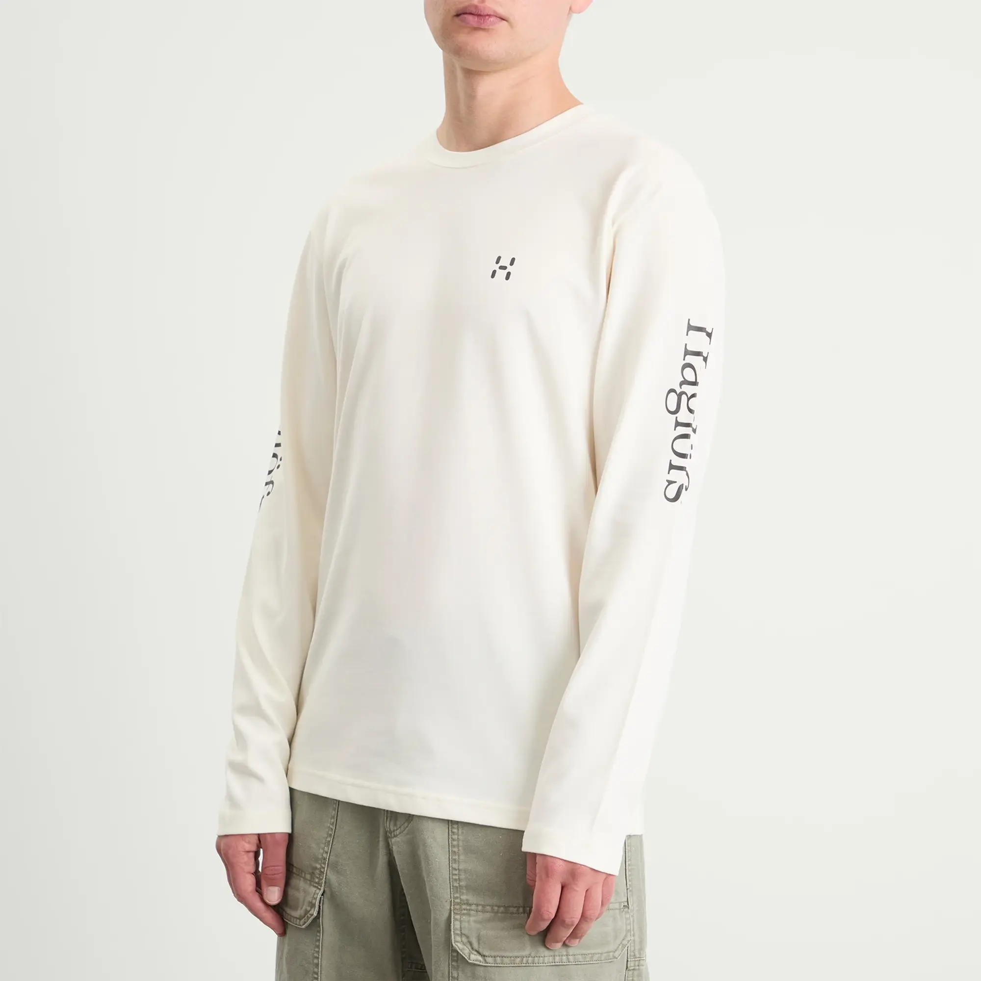 Haglöfs Men's Long Sleeve Brand T-Shirt Soft White