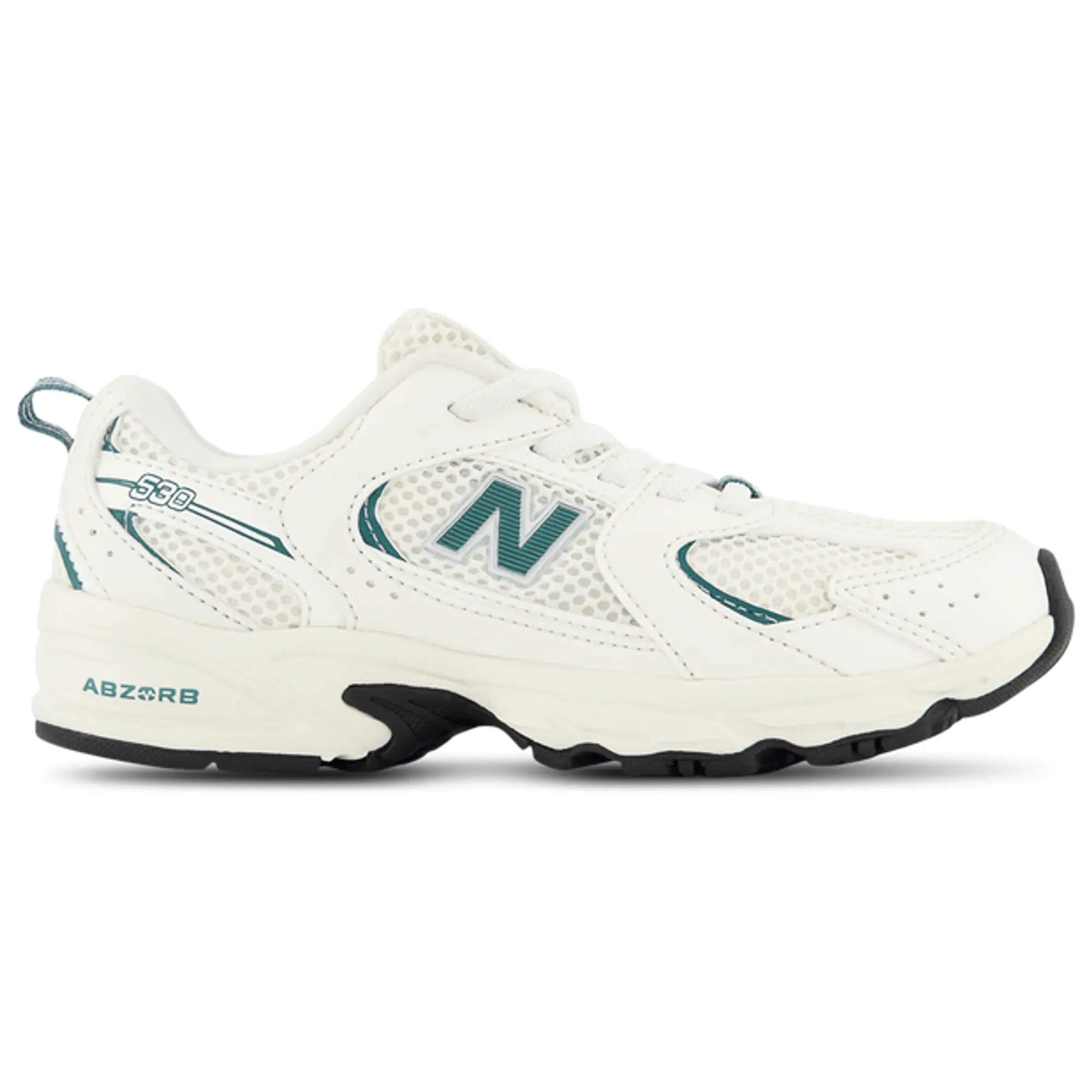 New Balance Kids' 530 BUNGEE in White/Green Synthetic