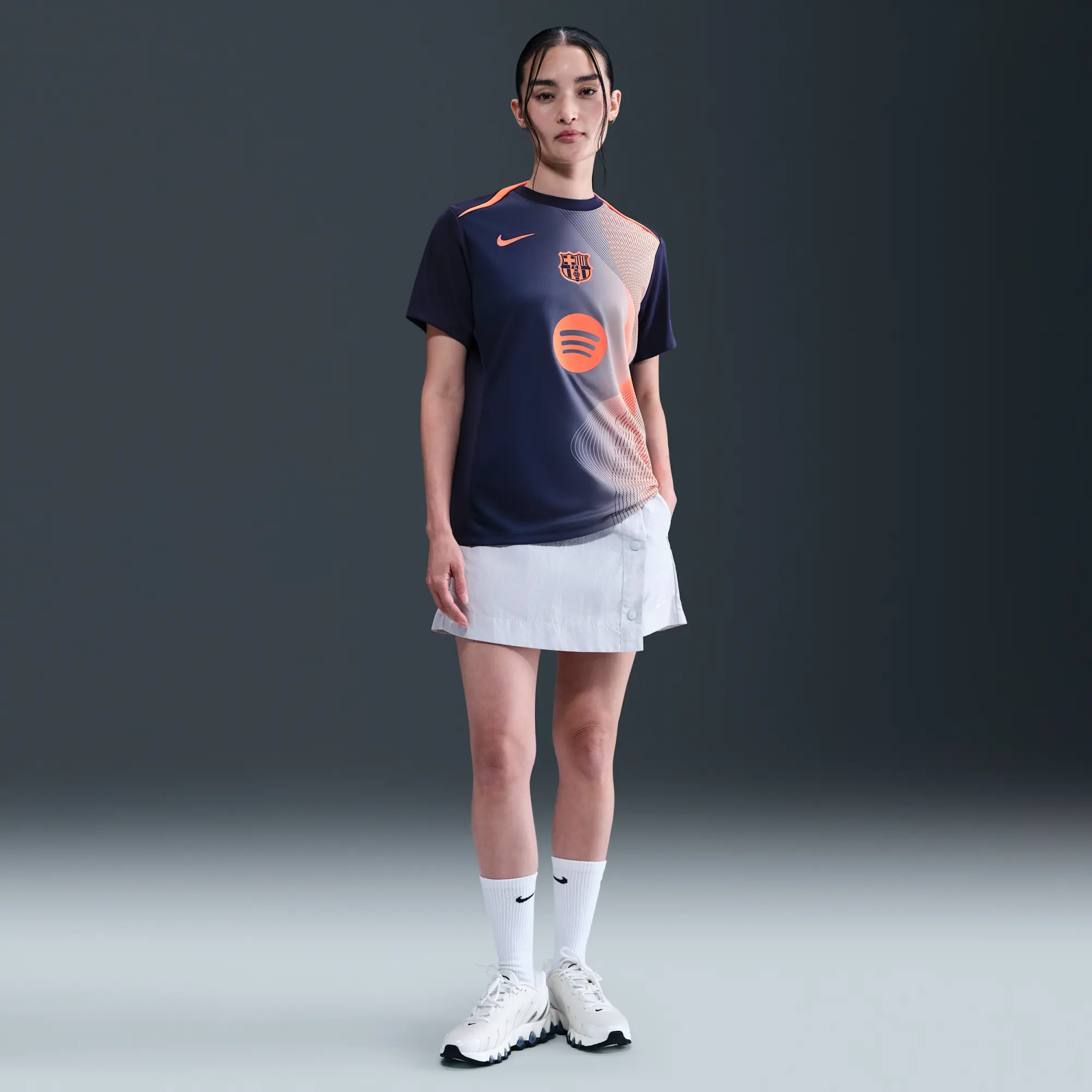 F.C. Barcelona Academy Pro Third Nike Dri-FIT Total 90 Football Pre-Match Top - Blue - Sustainable Materials